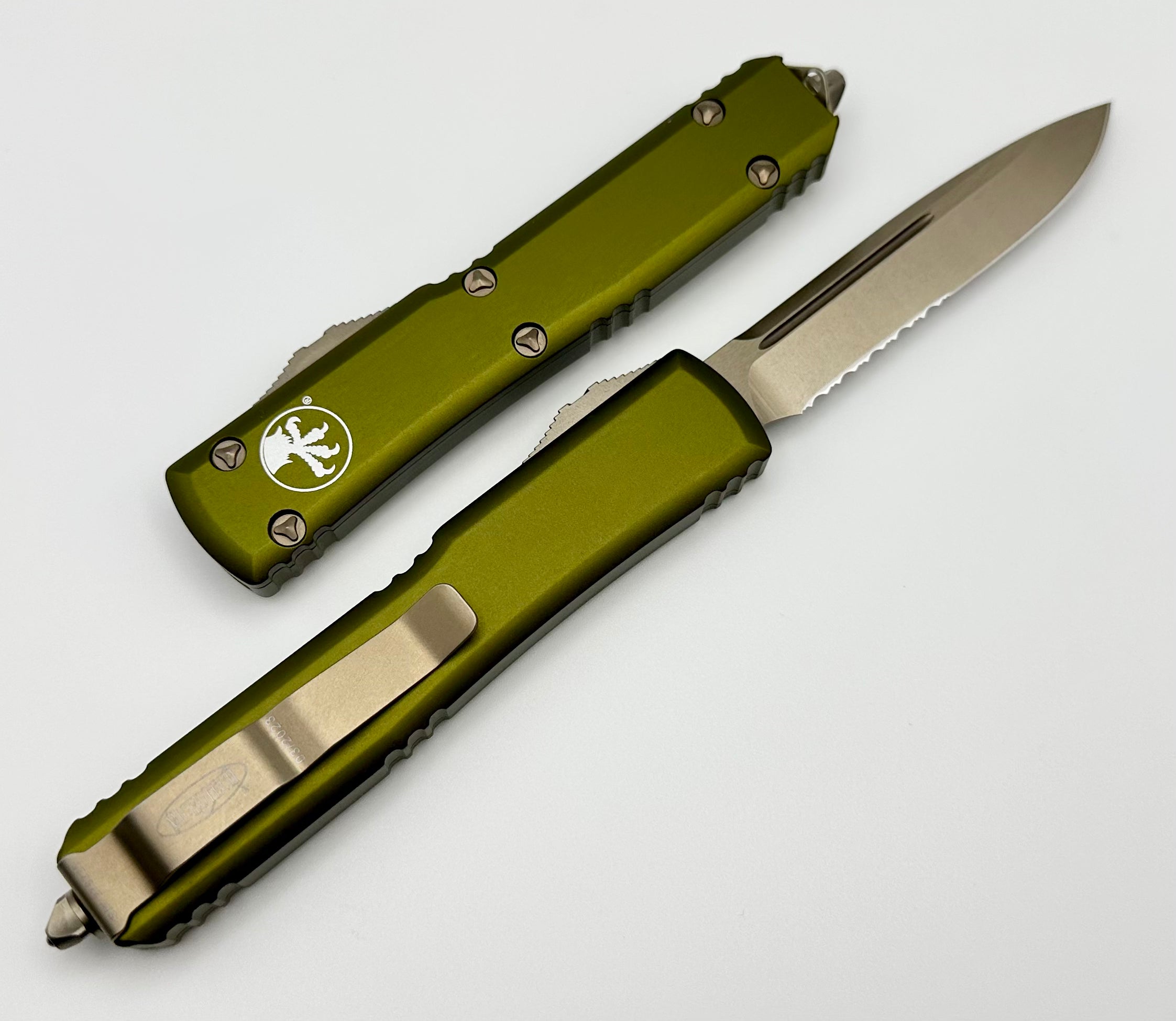 Microtech Ultratech Bronze Partial Serrated OTF Knife - Premium OD Green Finish