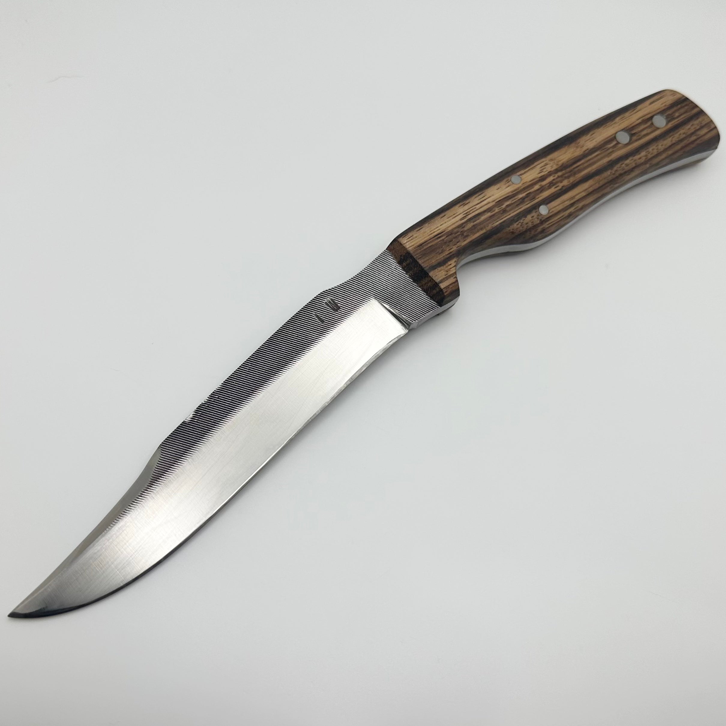 Premium Iron Witness Baby Bowie Fixed Blade - Zebrawood Handles & Eco-Friendly Recycled Steel