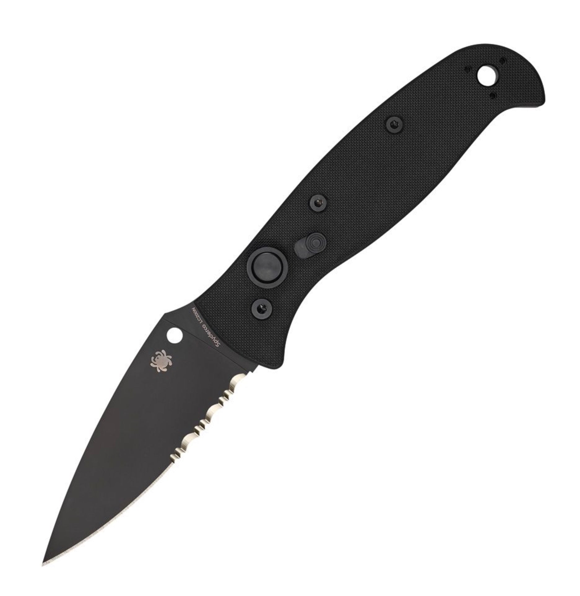 Spyderco Autonomy 2 Ultimate Tactical Knife - Black G-10 & Partial Serrated LC200N