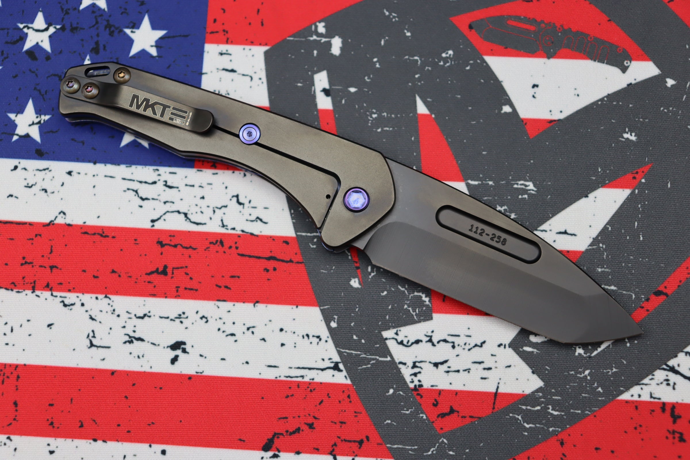 Medford Praetorian Slim: Premium Tactical Knife with PVD Coating & Violet Handle