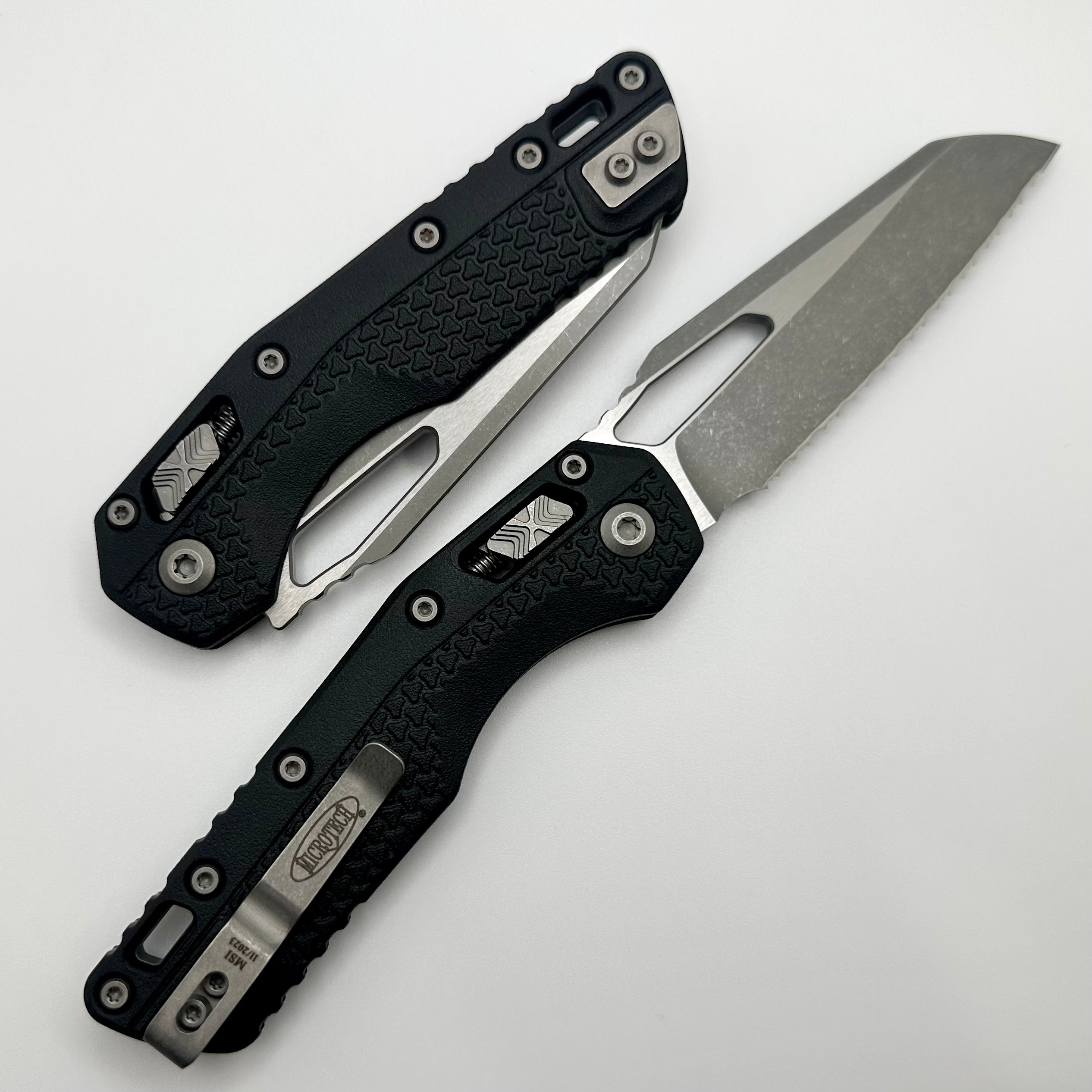 Microtech MSI RAM LOK Tactical Folding Knife - Black Polymer & Apocalyptic Serrated M390MK Steel