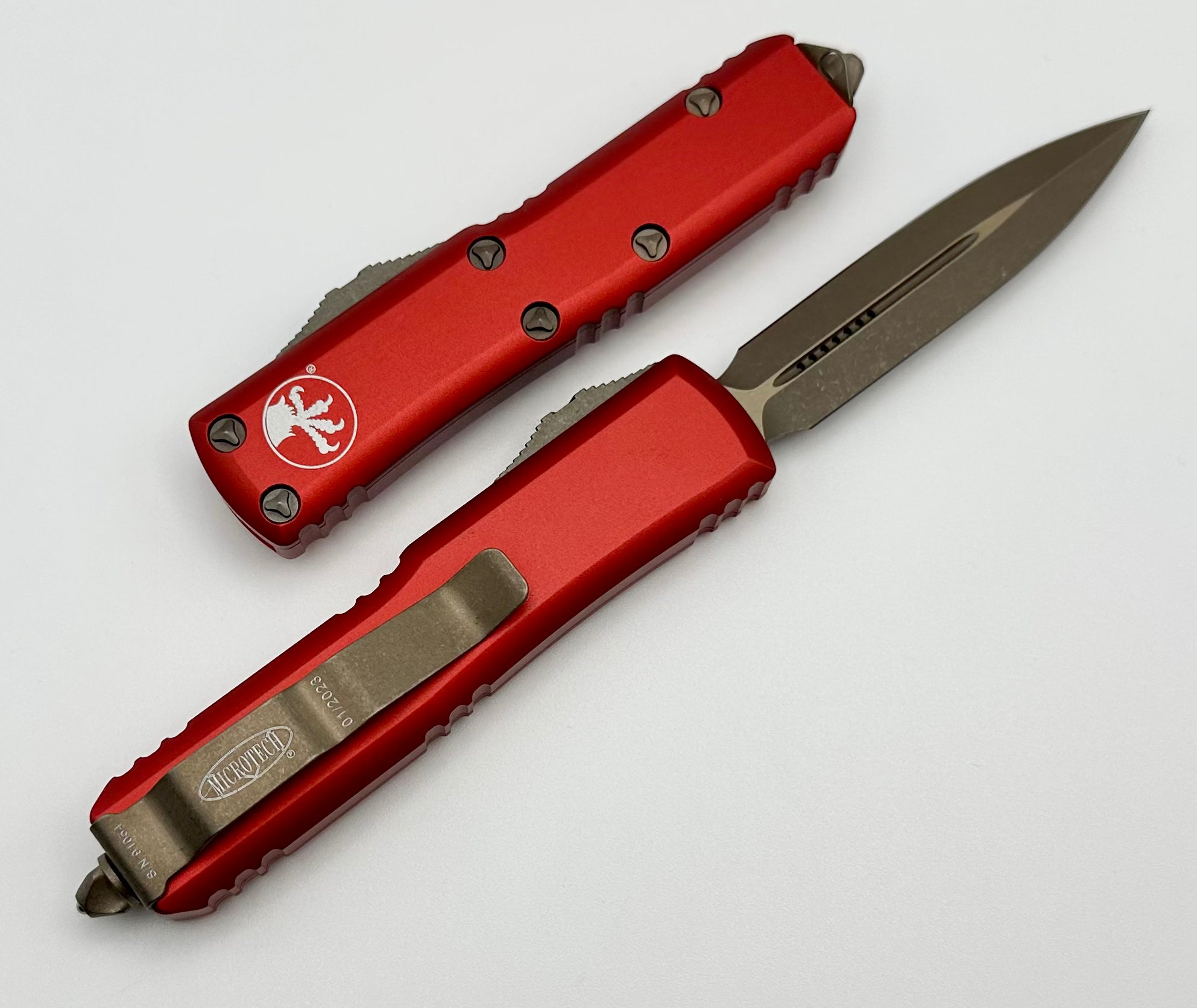 Microtech UTX-85 Apocalyptic Bronze & Red EDC Knife - Premium Compact Design