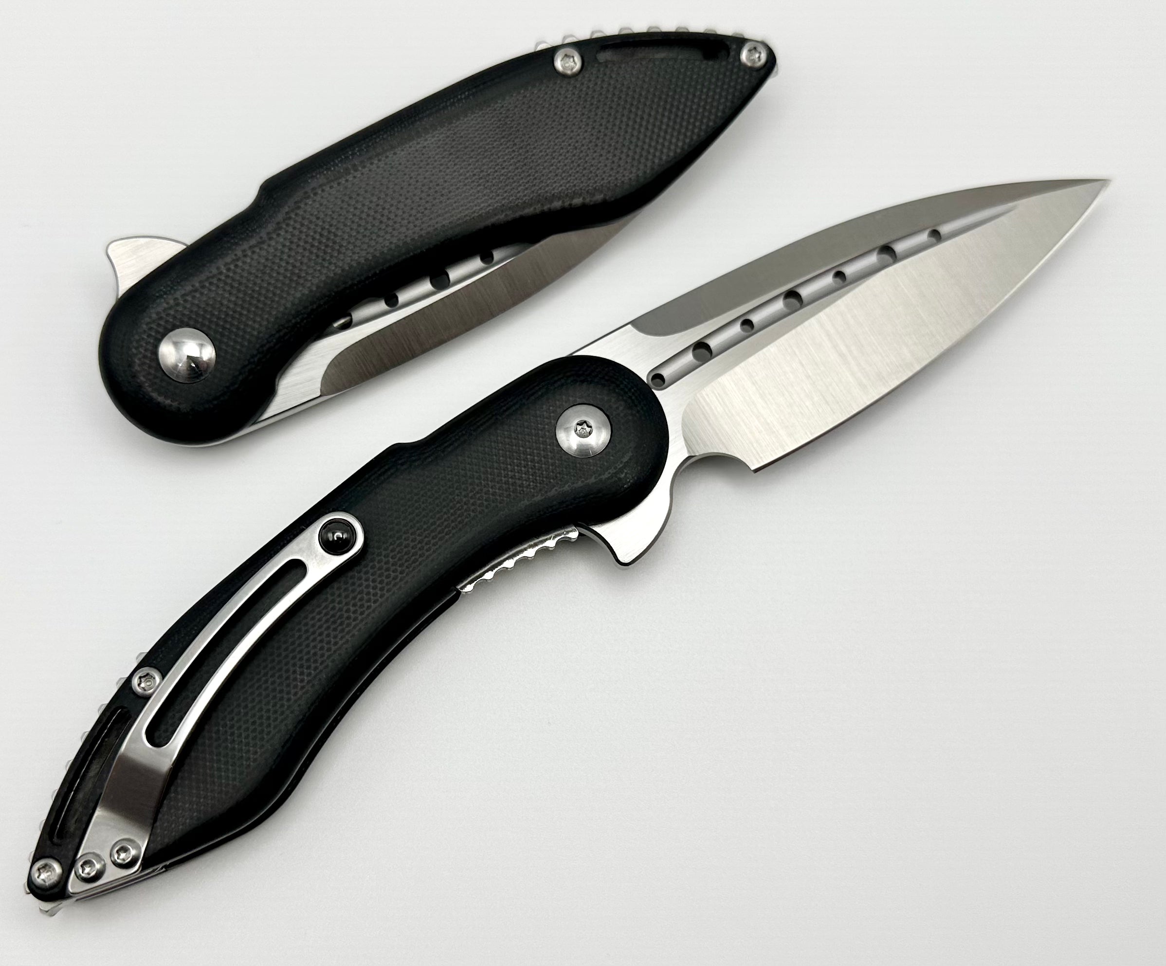 Premium Mini Glimpse Folding Knife by Begg Knives - Black G-10 & D2 Steel