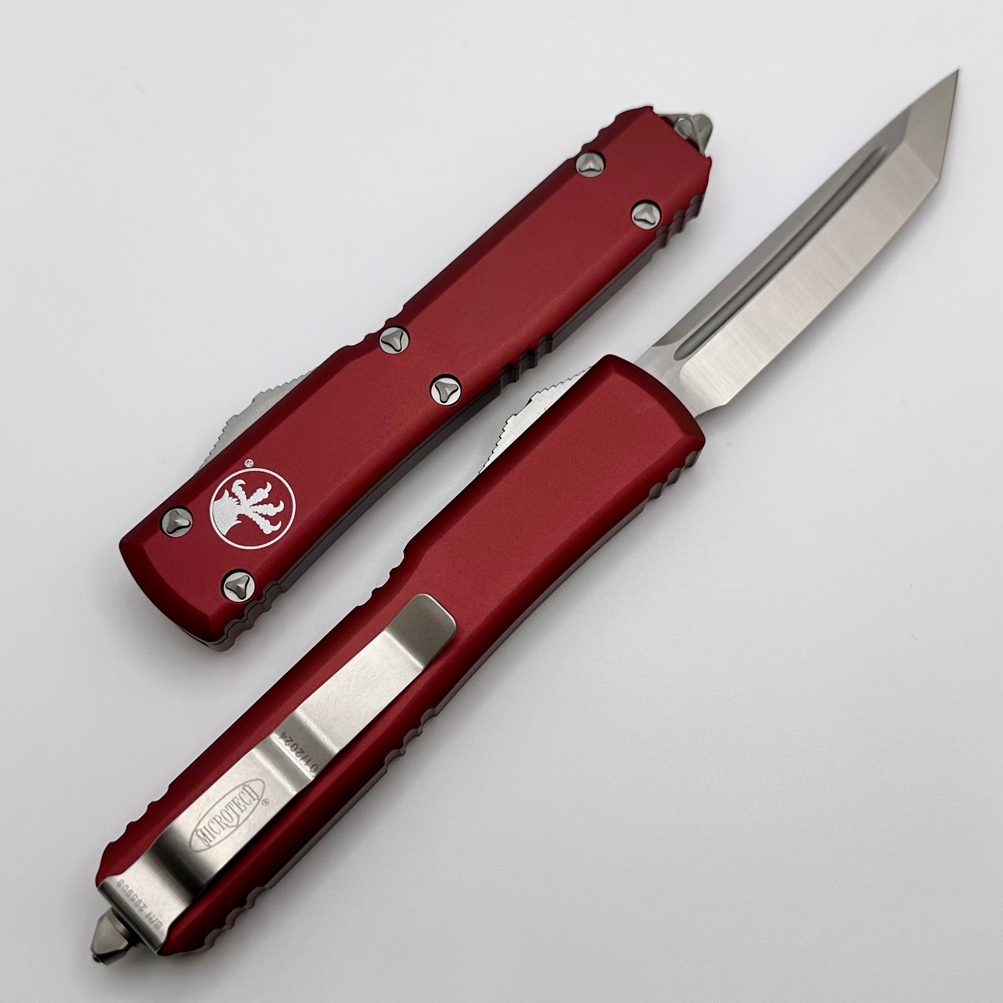 Premium Microtech Ultratech Tanto Satin & Merlot OTF Knife