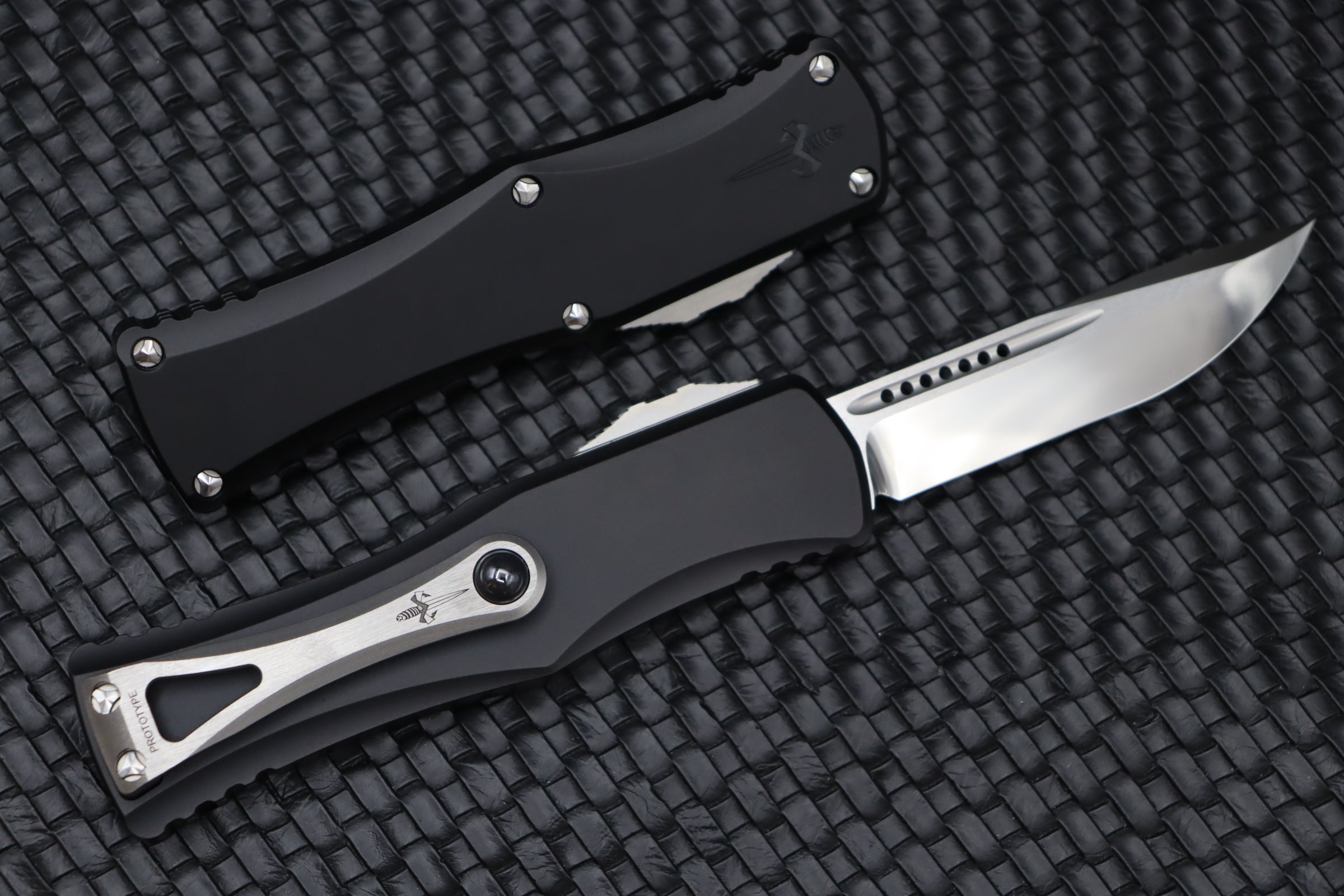 Premium Marfione Hera Prototype: Dual-Tone Diamond Wash Blade & Black Aluminum Handle