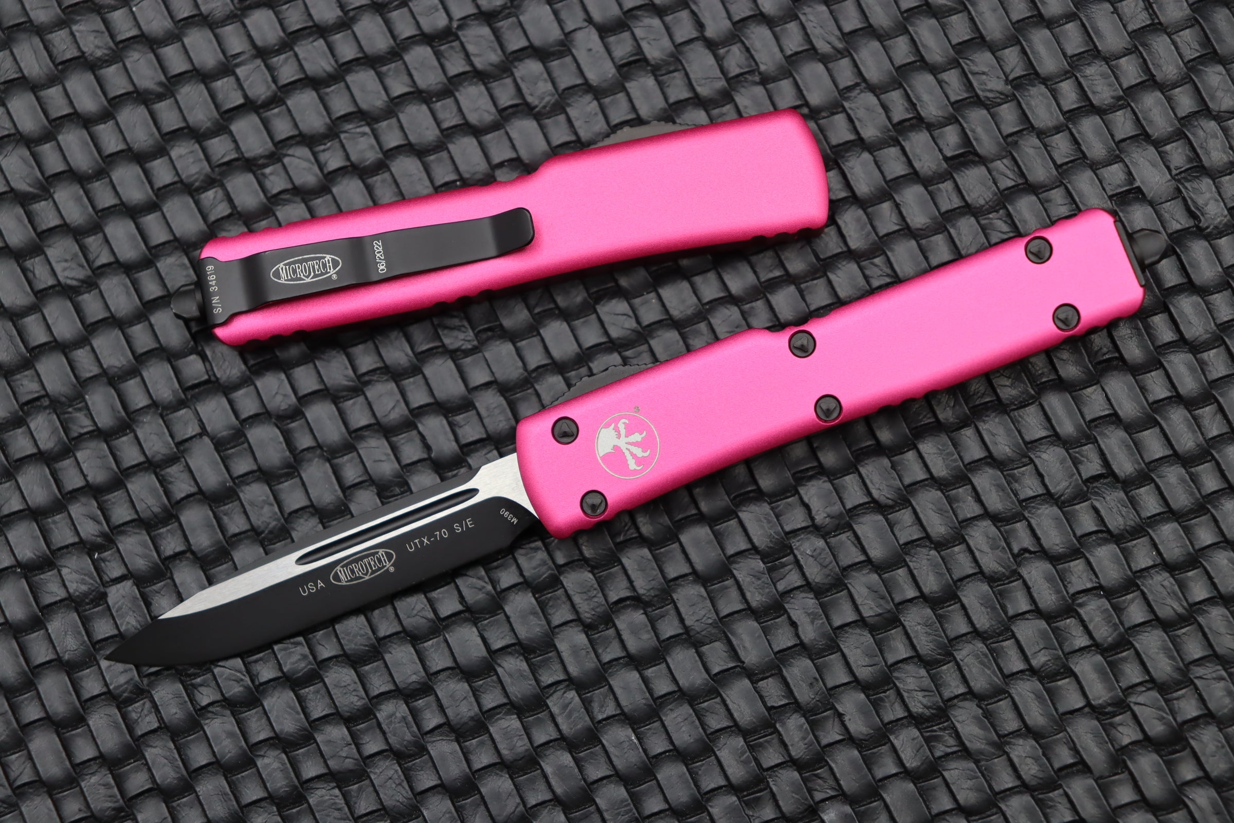 Microtech UTX-70 Premium Compact Tactical Knife - Black & Pink Edition
