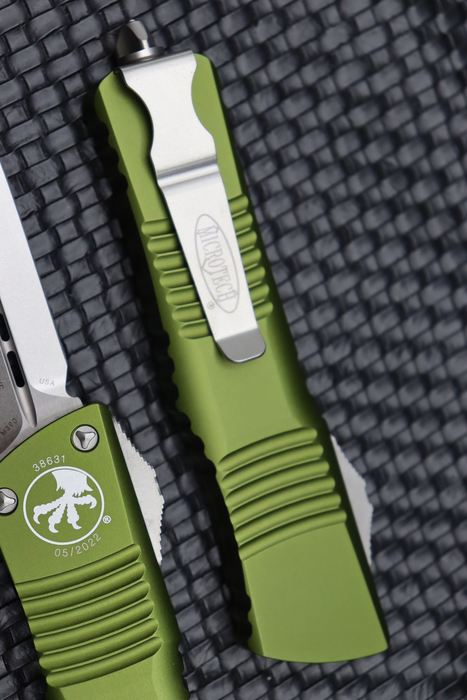 Microtech Combat Troodon OD Green - Ultimate Tactical OTF Knife with Double Edge Stonewash
