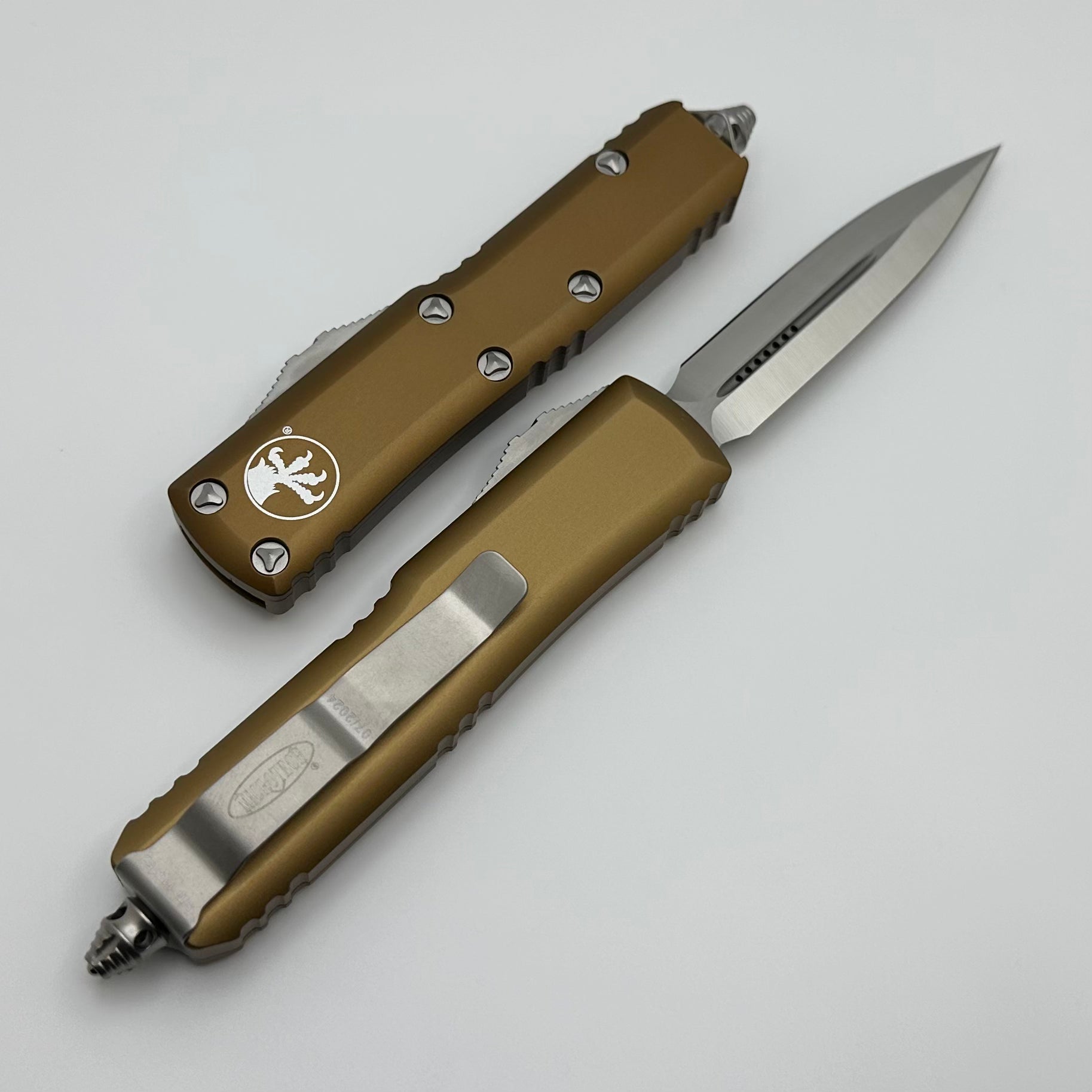 Premium Microtech UTX-85 Double Edge EDC Knife - Tan Handle