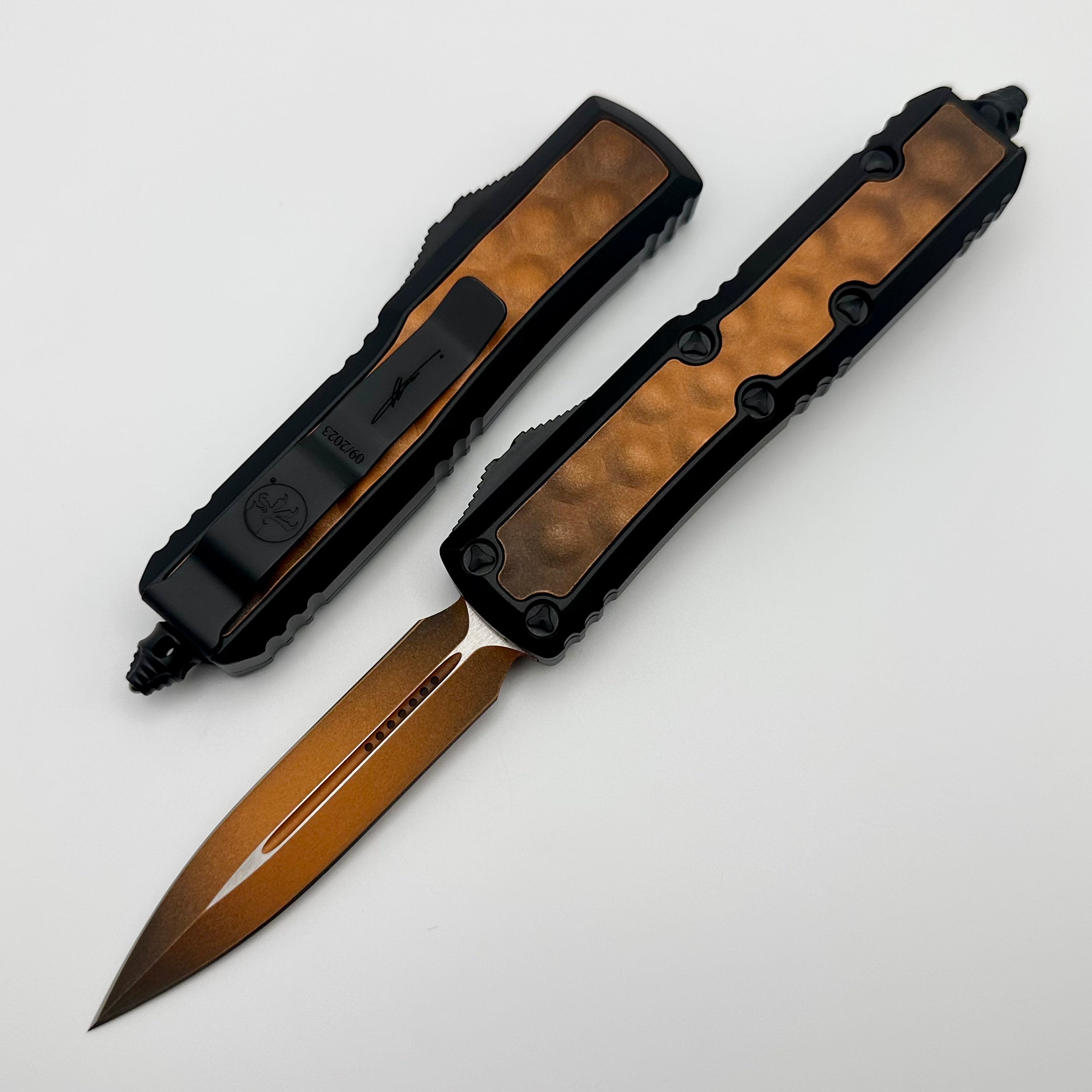 Microtech Daytona Weathered Orange D/E Signature Series - Blade Show West 2023 Exclusive