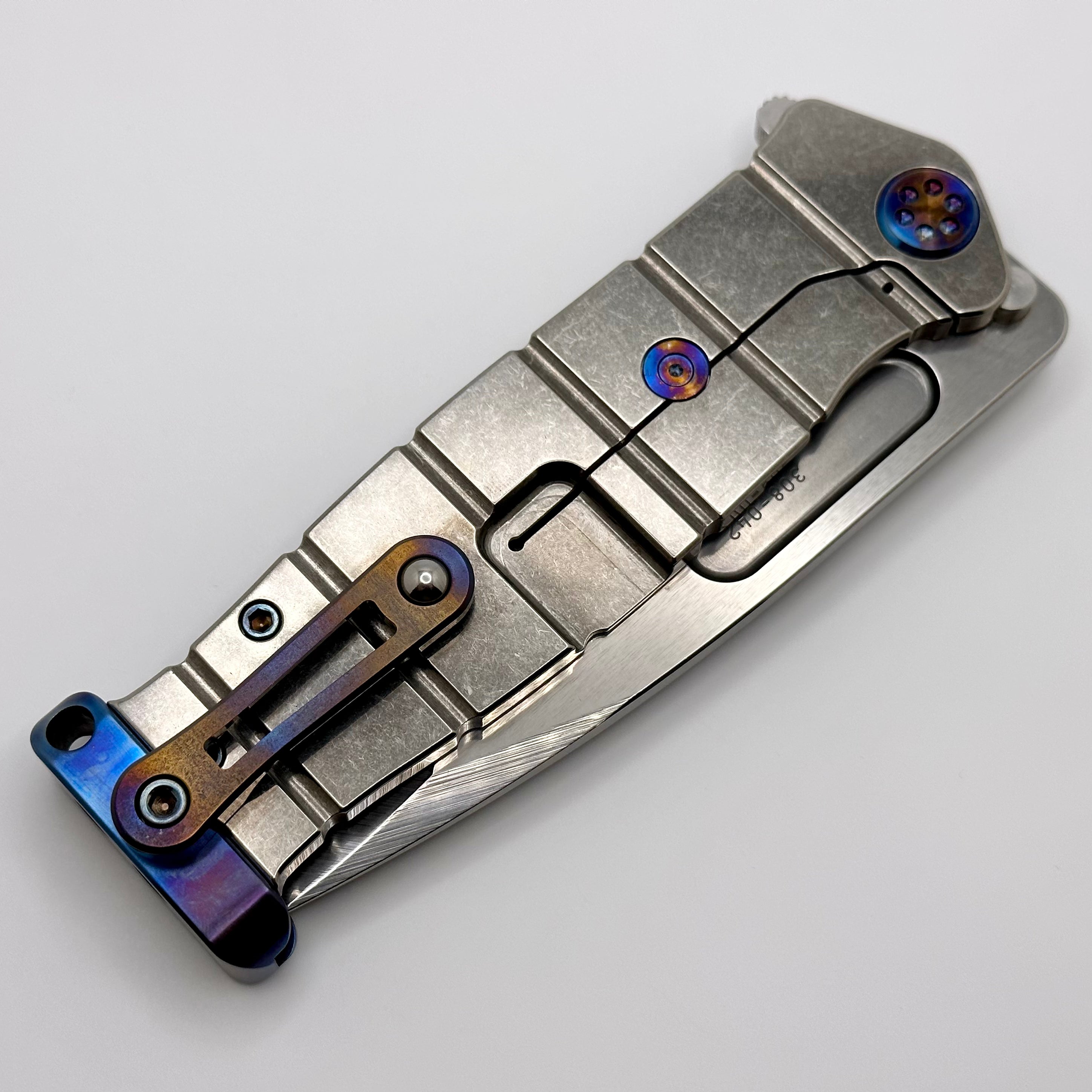Medford Premium Fighter Flipper Knife - USMC Tumbled Handles with Flamed Hardware & S45VN Blade