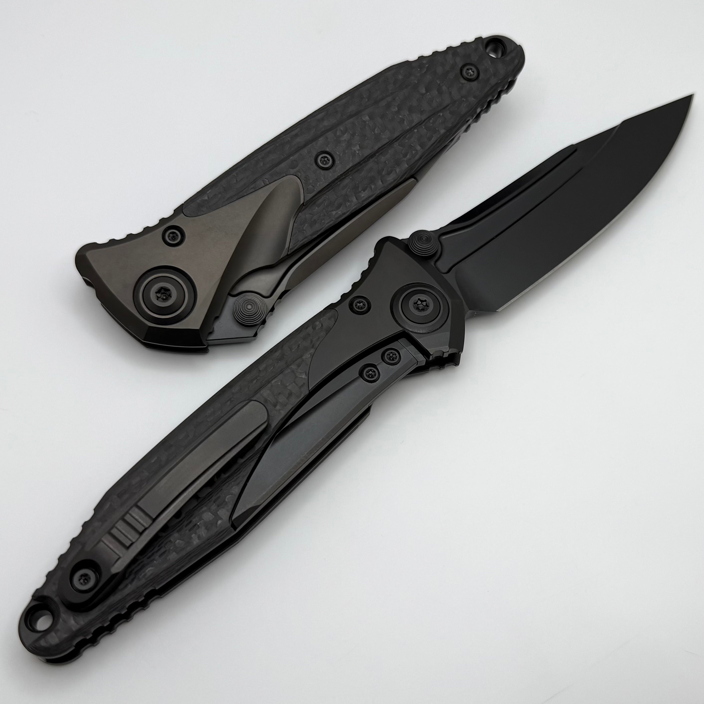 Premium Microtech Socom Bravo Tactical Knife - DLC Single Edge & Carbon Fiber