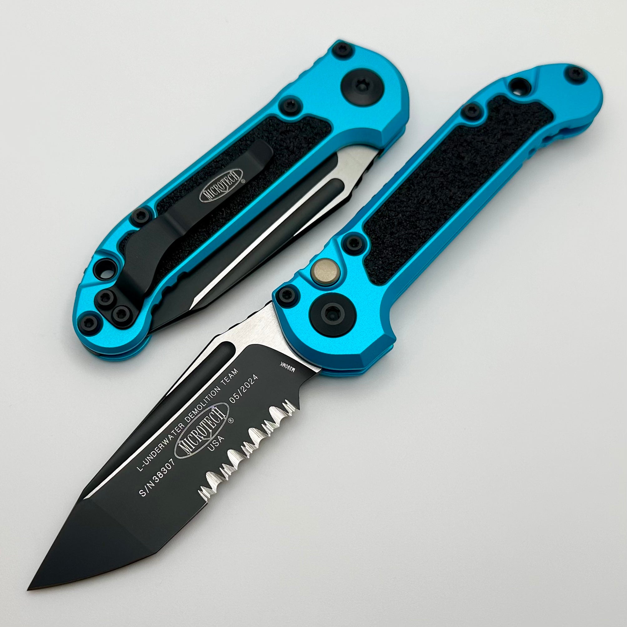 Microtech LUDT Gen III Tanto Tactical Knife - Black & Turquoise