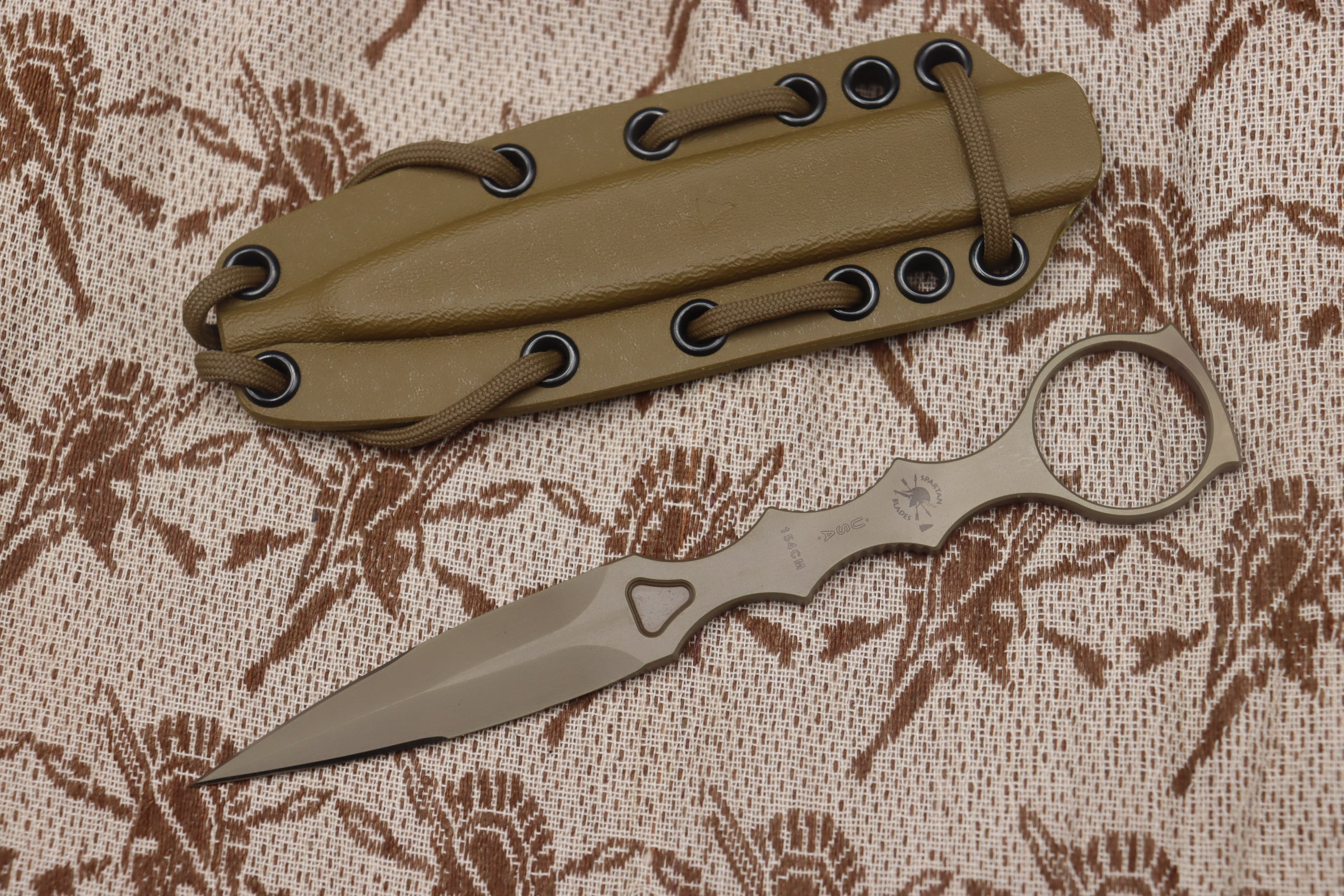 Ultimate Spartan CQB Tactical Knife - Tan Kydex Sheath | SB9DE