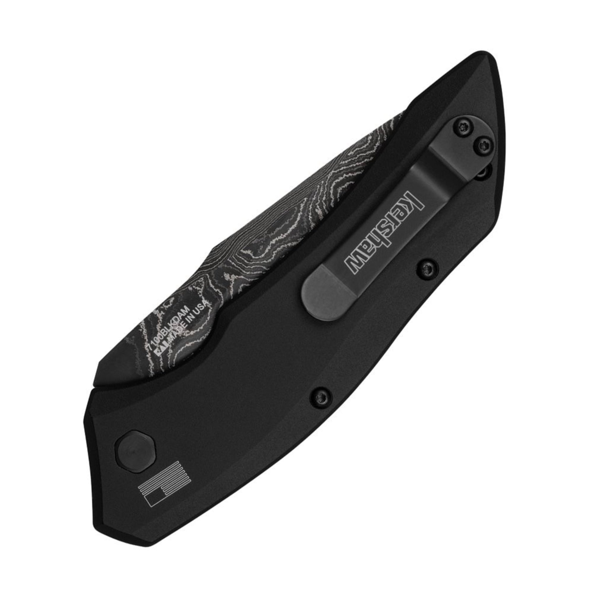 Kershaw Launch 1 Premium Automatic Knife - Black Handle & Damascus Blade