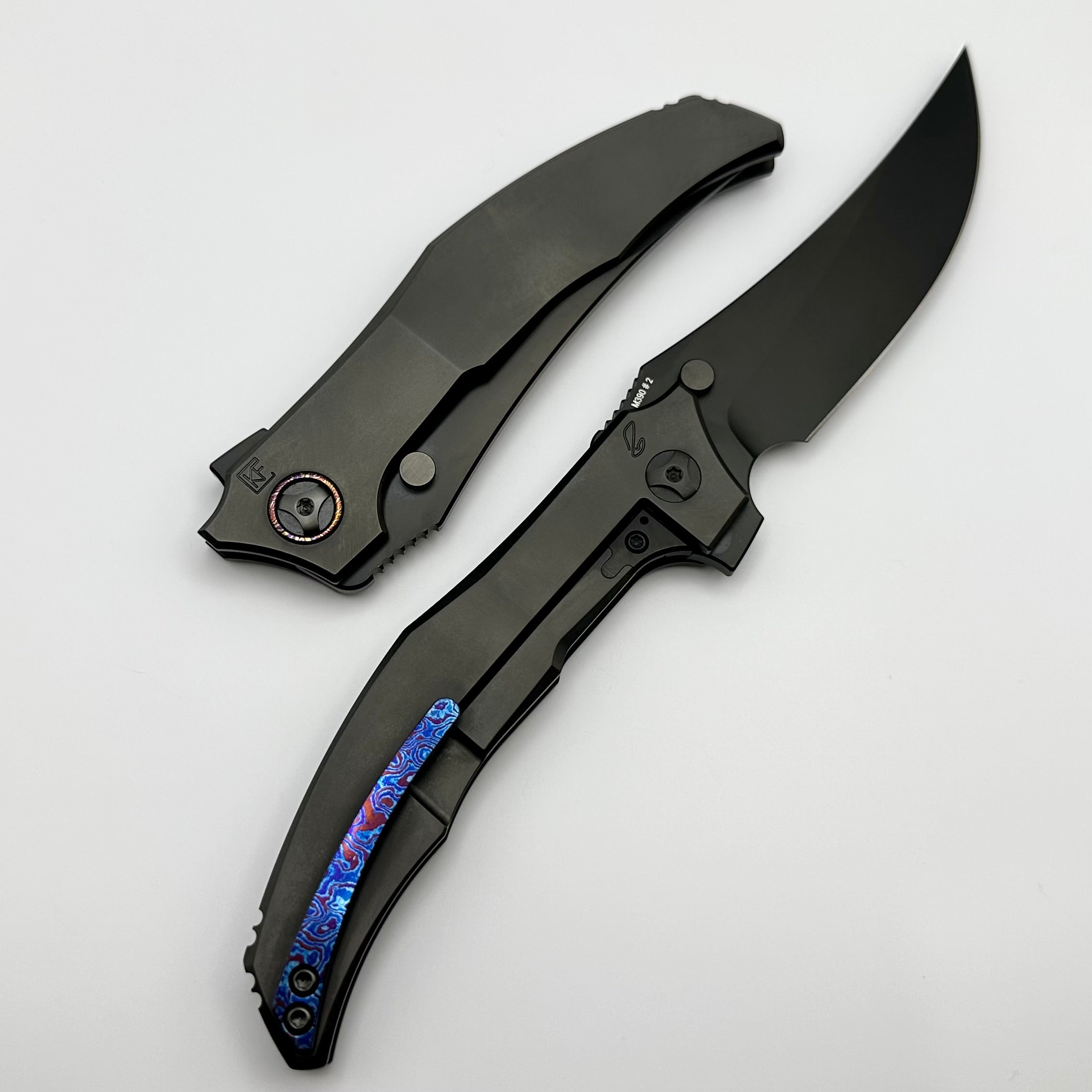 Premium Custom Knife Factory DLC Persian Titanium Integral with M390 Blade