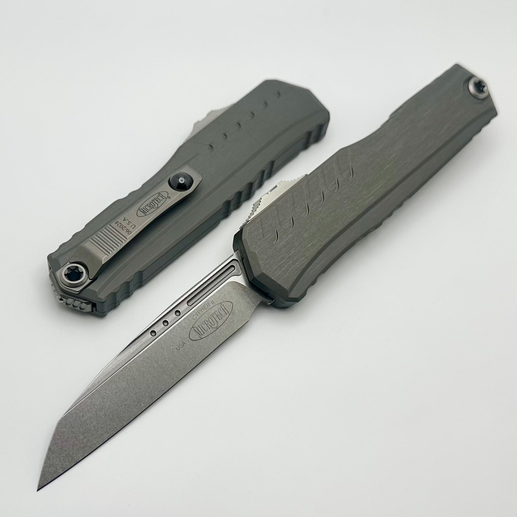 Microtech Cypher II S/E Ultimate Tactical Knife - Natural Clear Stonewash Finish