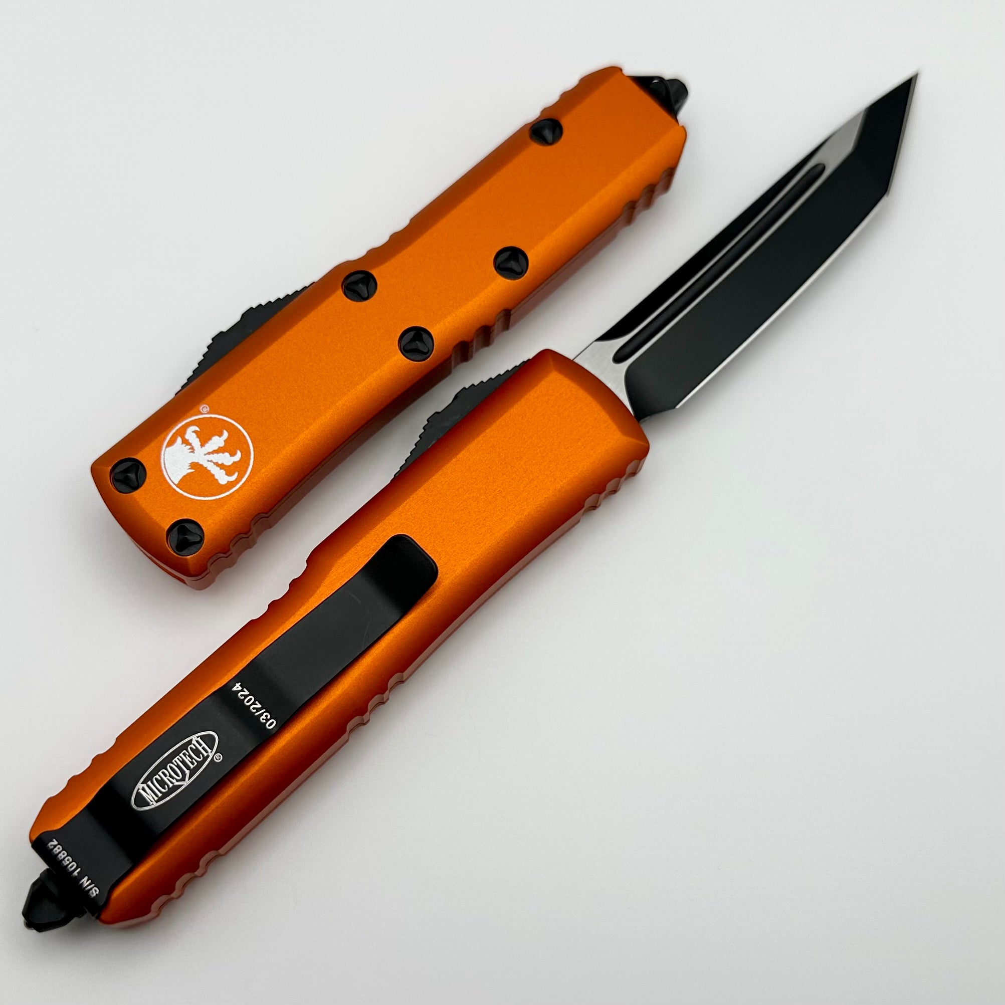 Microtech UTX-85 Premium EDC Knife - Orange Handle & Black Tanto Blade