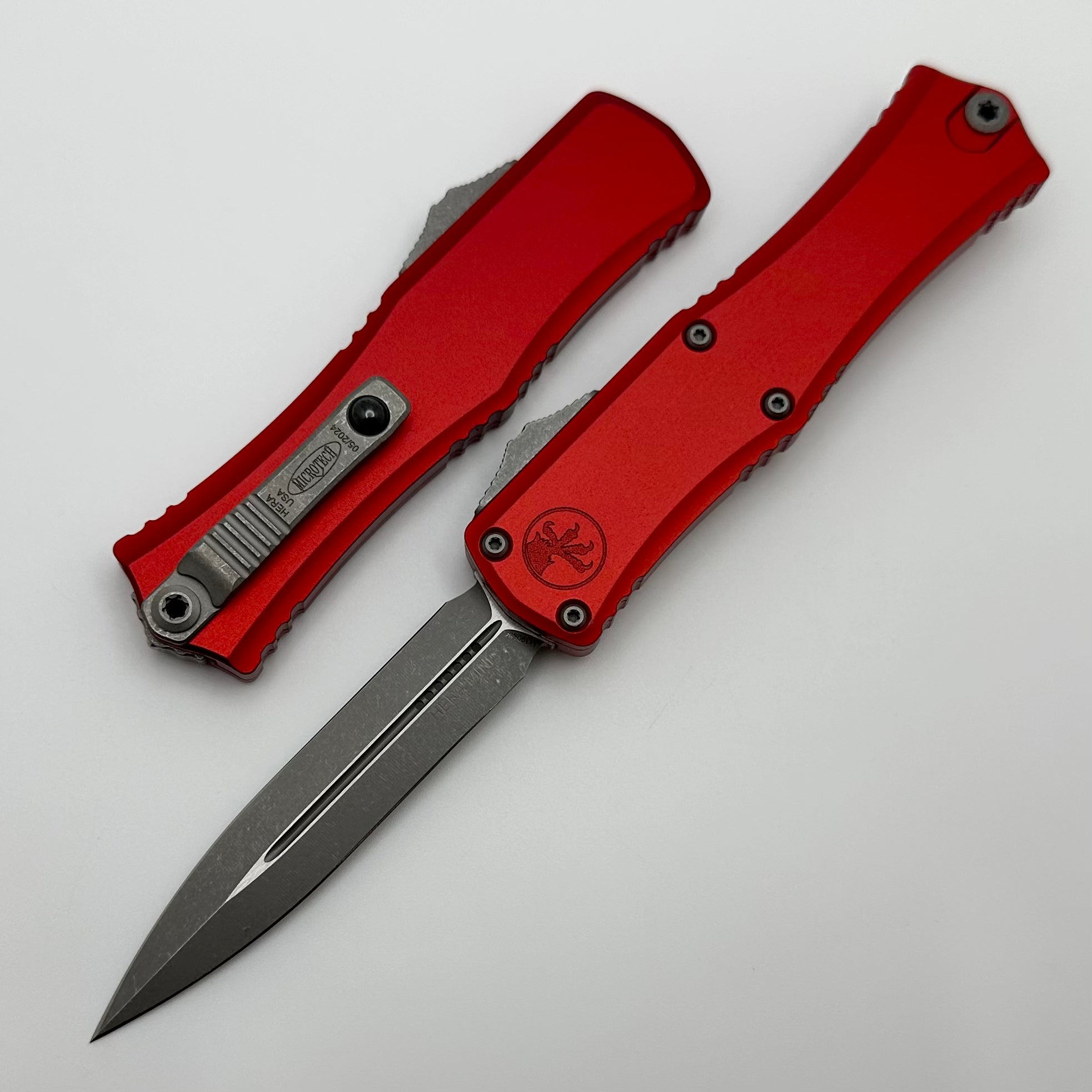 Microtech Mini Hera Apocalyptic Double Edge M390MK - Ultimate Tactical Knife with Red Handle