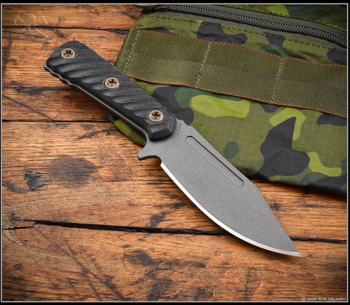 RMJ Tactical UCAP Premium Fixed Blade Knife - Black G-10 & Nitro-V Steel