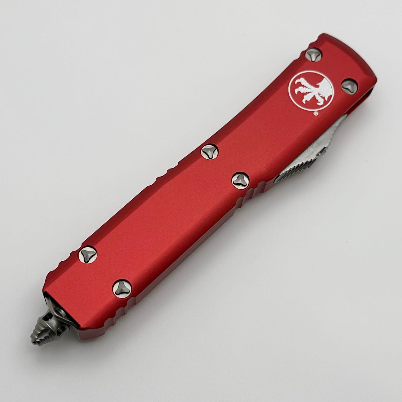 Microtech Ultratech Tanto Satin Partial Serrated & Red 123-5RD - Premium Tactical OTF Knife