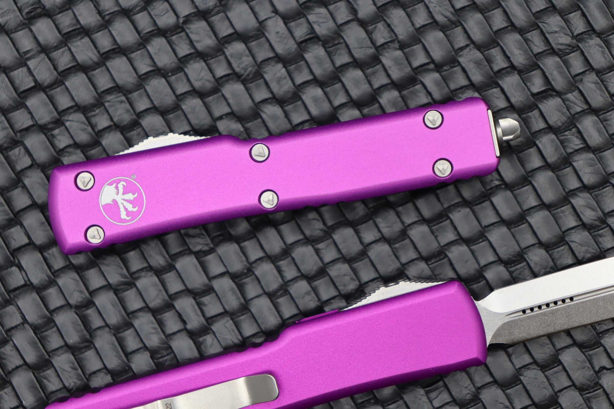 Microtech UTX-70 Premium EDC Knife - Stonewash & Violet