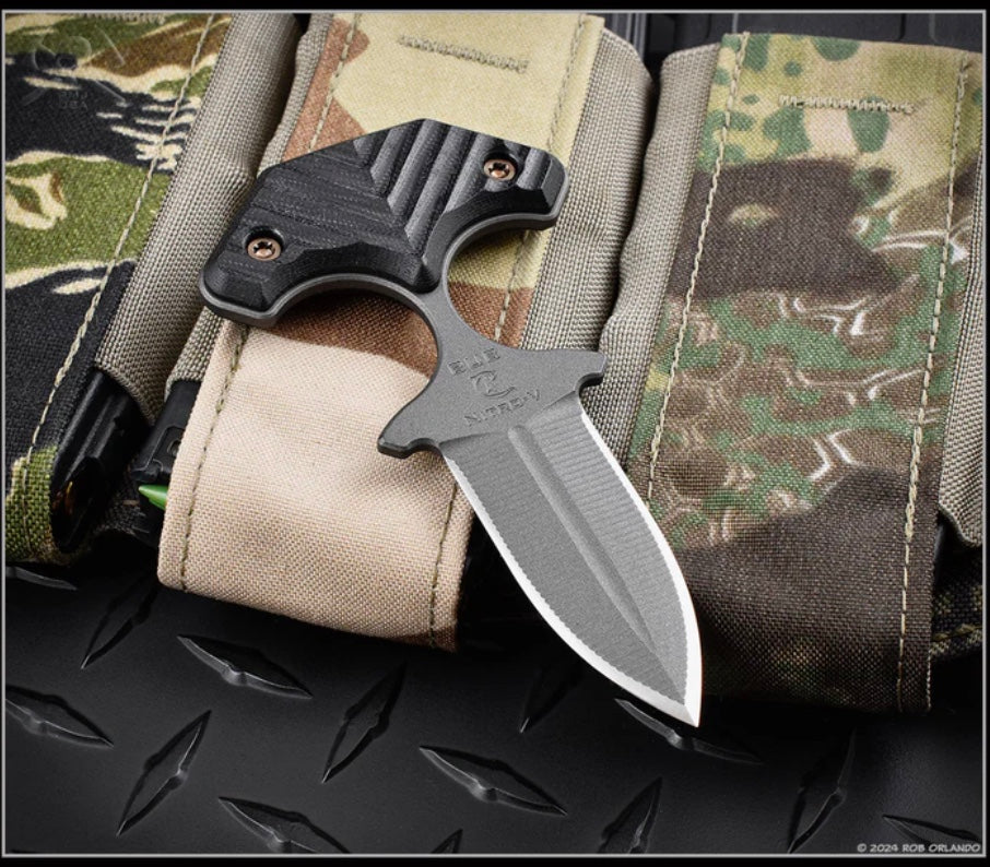 RMJ BUB Ultimate Backup Blade - Black G-10 & Nitro V Fixed Blade