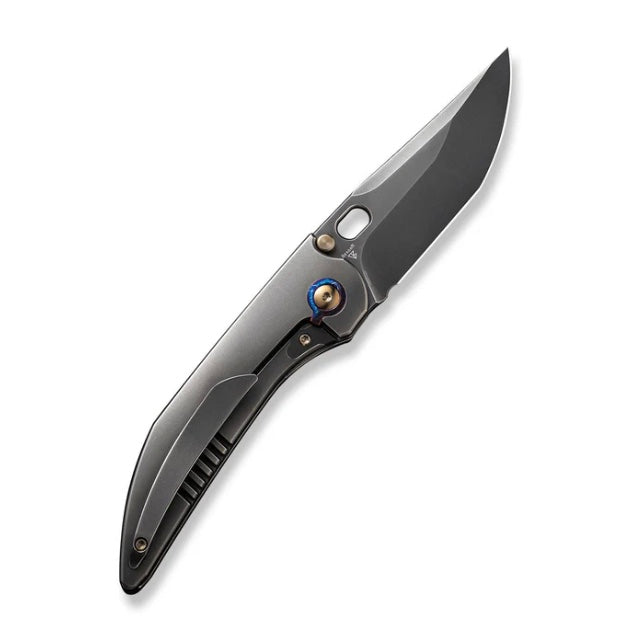 Premium WE Knife Attor: Polished Gray Titanium Integral Handle with 20CV Blade