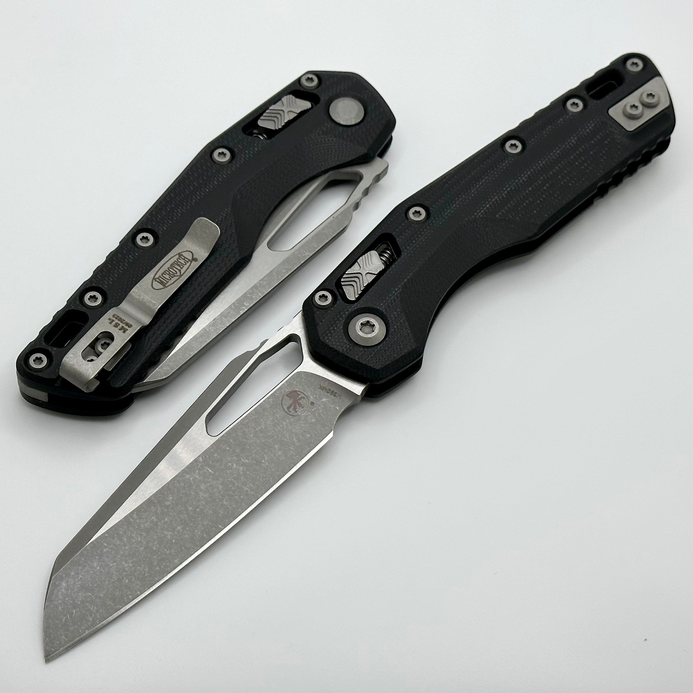 Microtech MSI RAM LOK Folding Knife - Premium Black G-10 Handle & M390MK Apocalyptic Blade