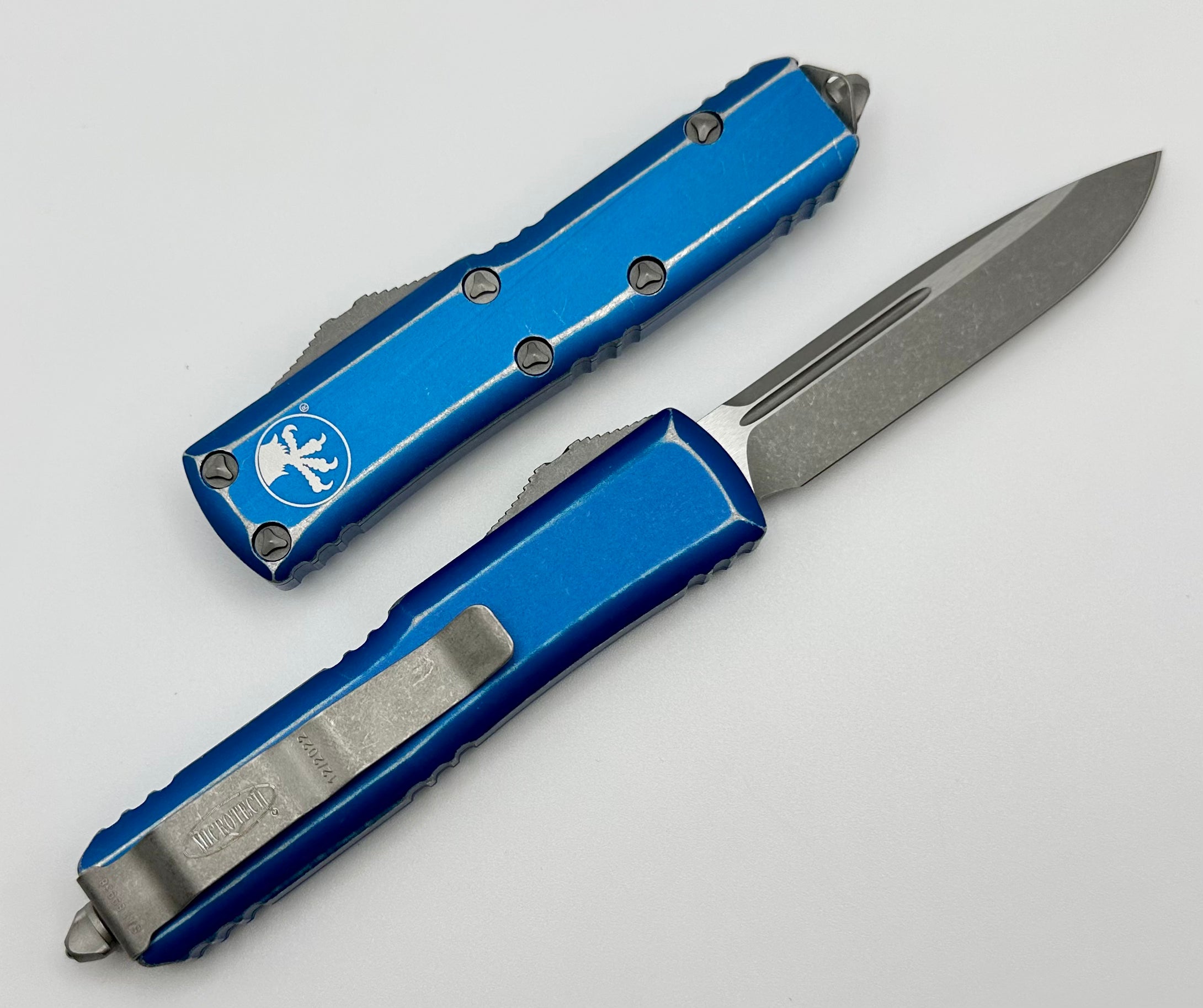 Microtech UTX-85 Premium EDC Knife - Stonewash & Distressed Blue