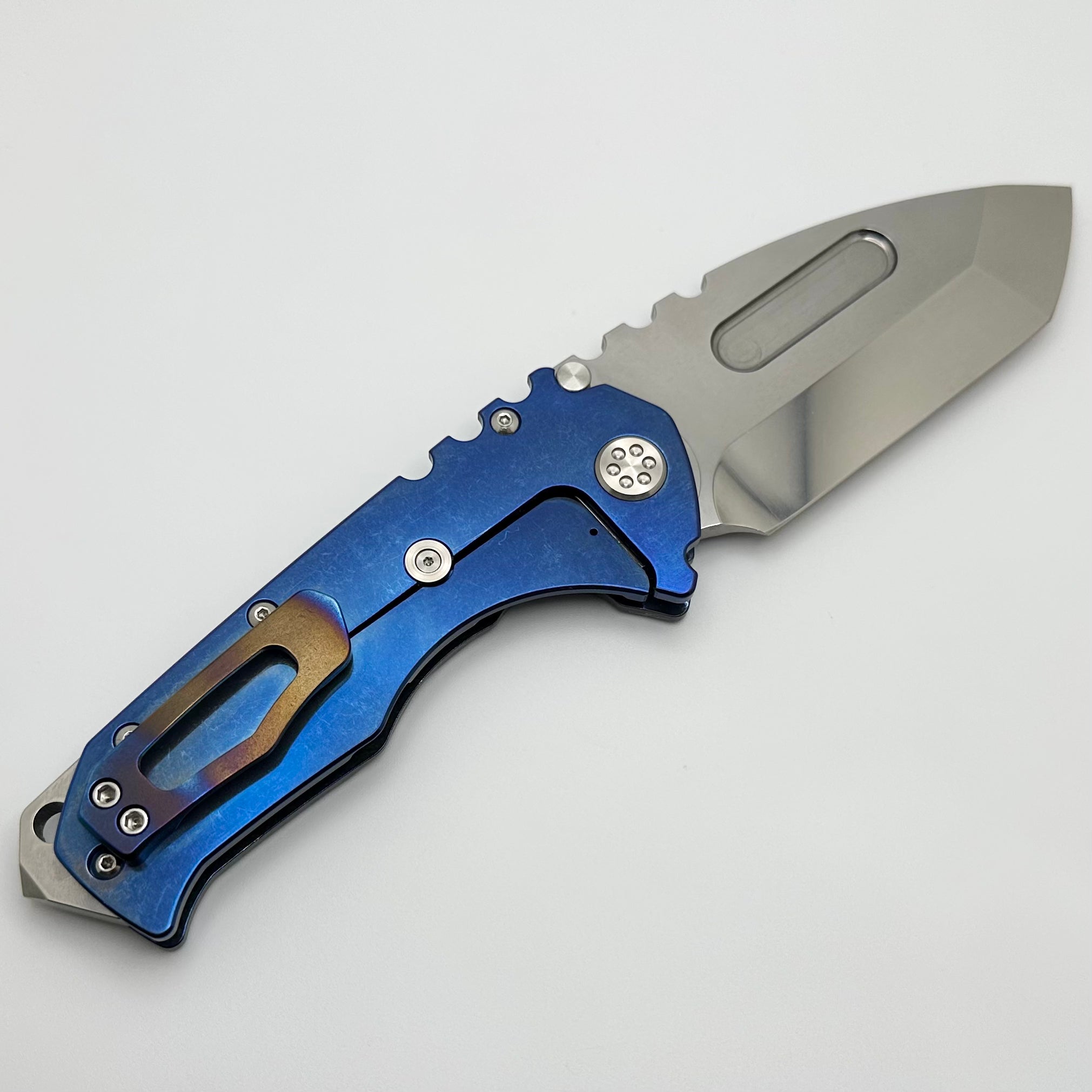 Medford Knife Praetorian T - Premium Flamed & Blue Titanium Tanto with 20CV Steel