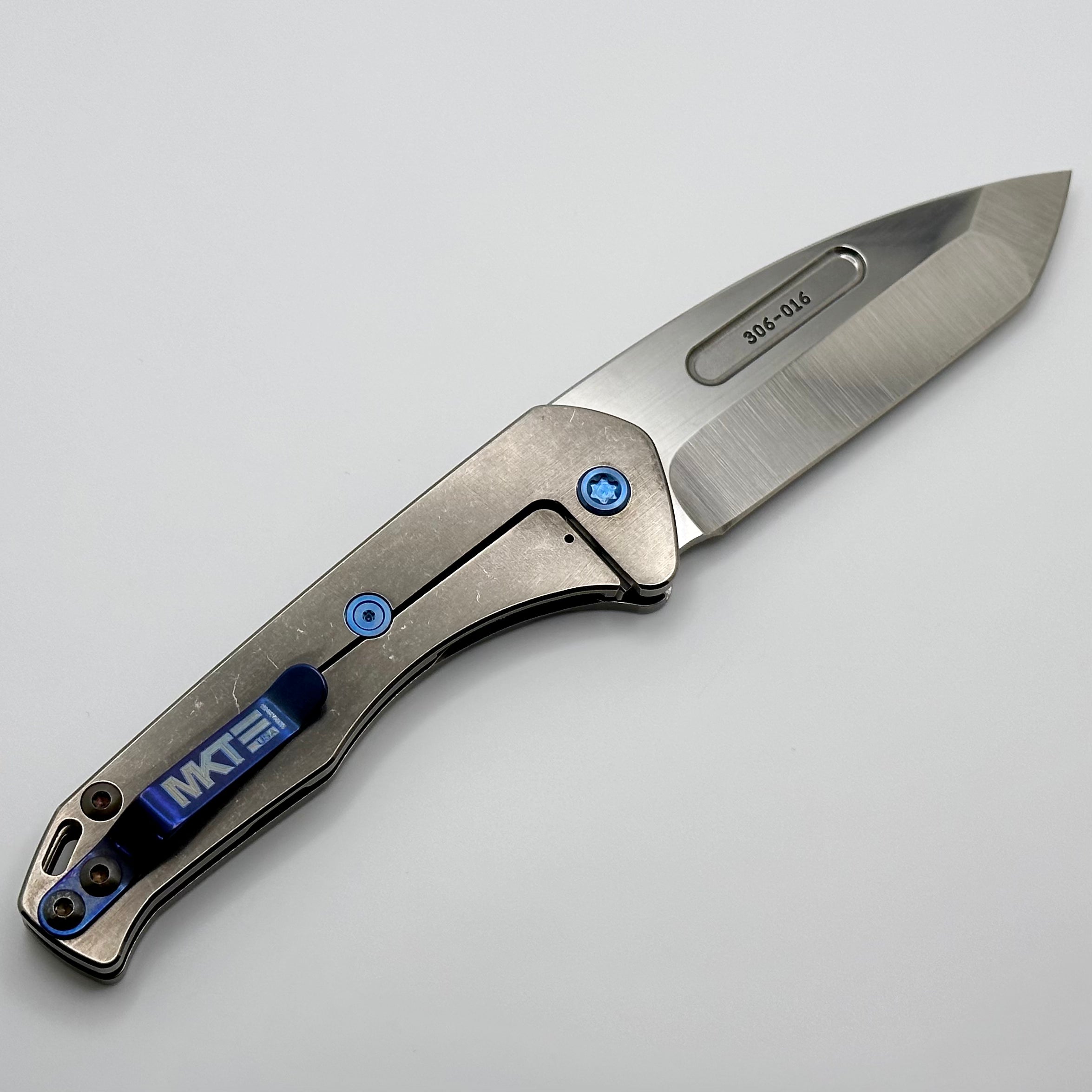 Medford Praetorian Slim S45VN Tanto Knife | Premium Patriotic Eagle Design with Blue Hardware