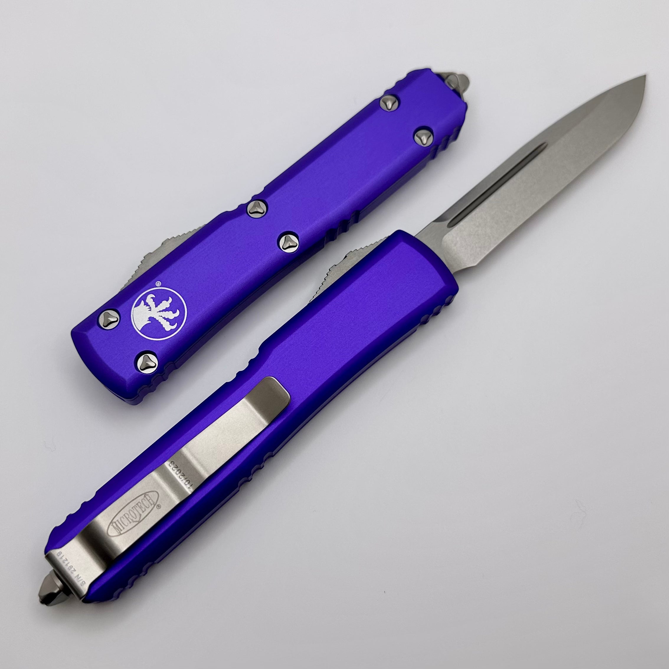 Microtech Ultratech Premium Single Edge Stonewash Knife - Purple Edition