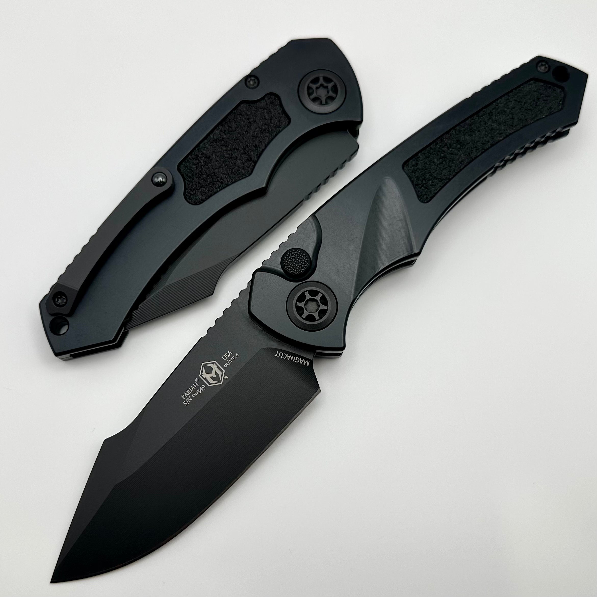 Heretic Knives Pariah Auto Black Tactical with MagnaCut Blade - Ultimate Tactical Knife