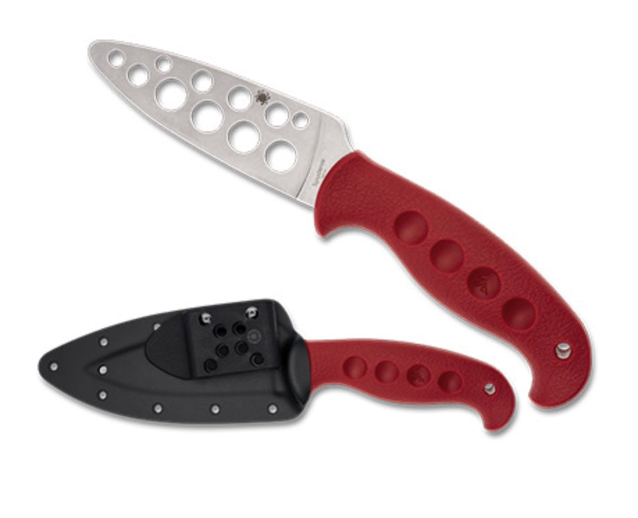 Spyderco Temperance Trainer Sprint Run - Premium Unsharpened Blade & Red FRN Handle for Safe Training