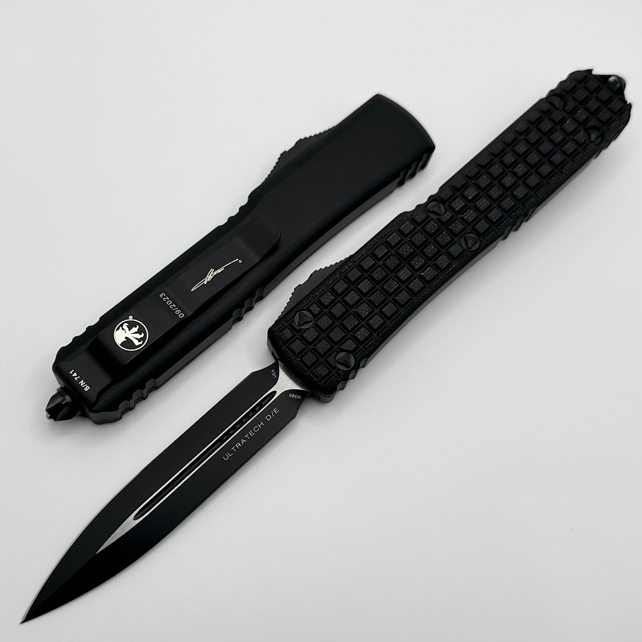 Microtech Ultratech Black G-10 Frag Tactical Knife - Premium Double Edge Signature Series