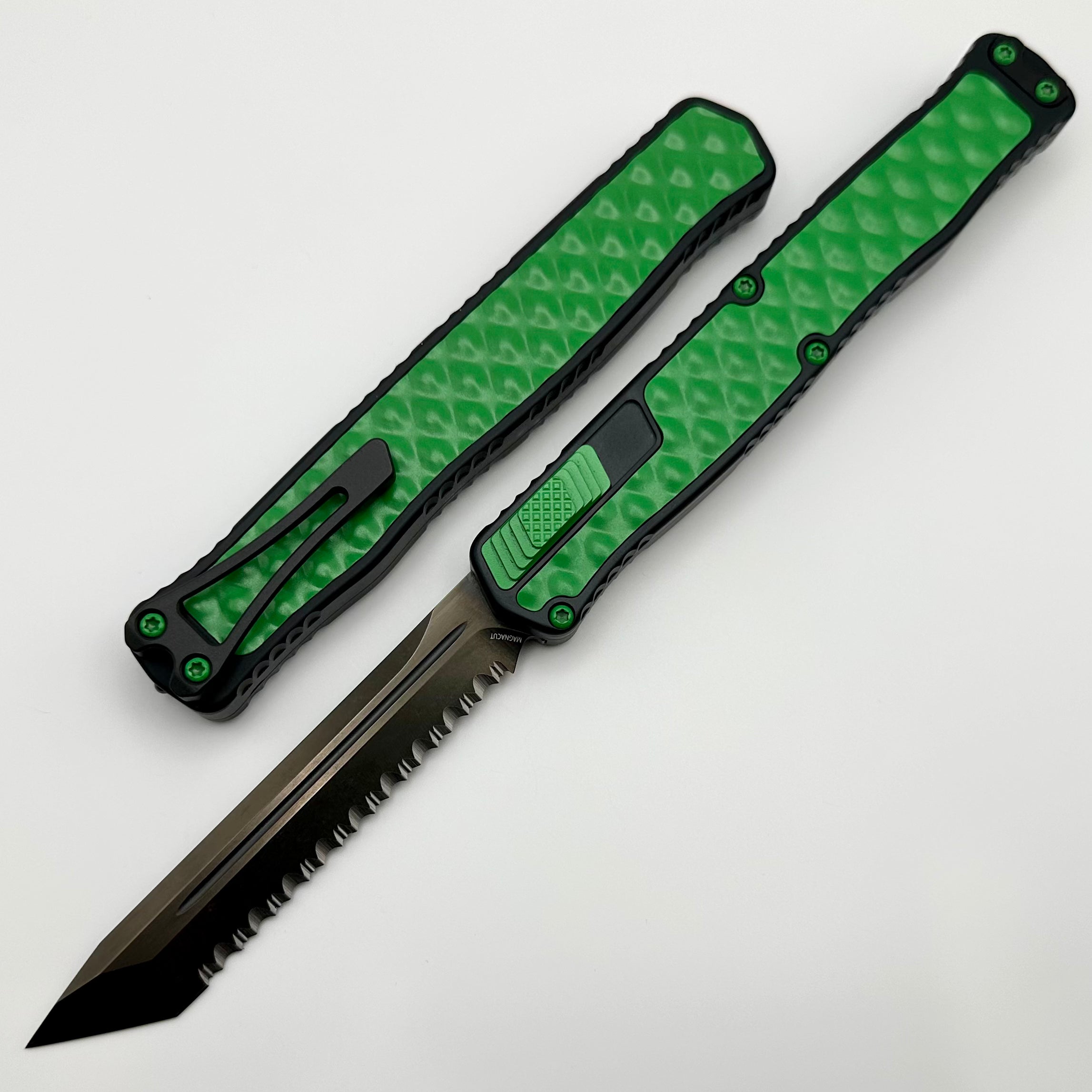 Heretic Knives Cleric II 2: Premium Tactical Folding Knife with Toxic Green Bubble Inlay & DLC Tanto Blade