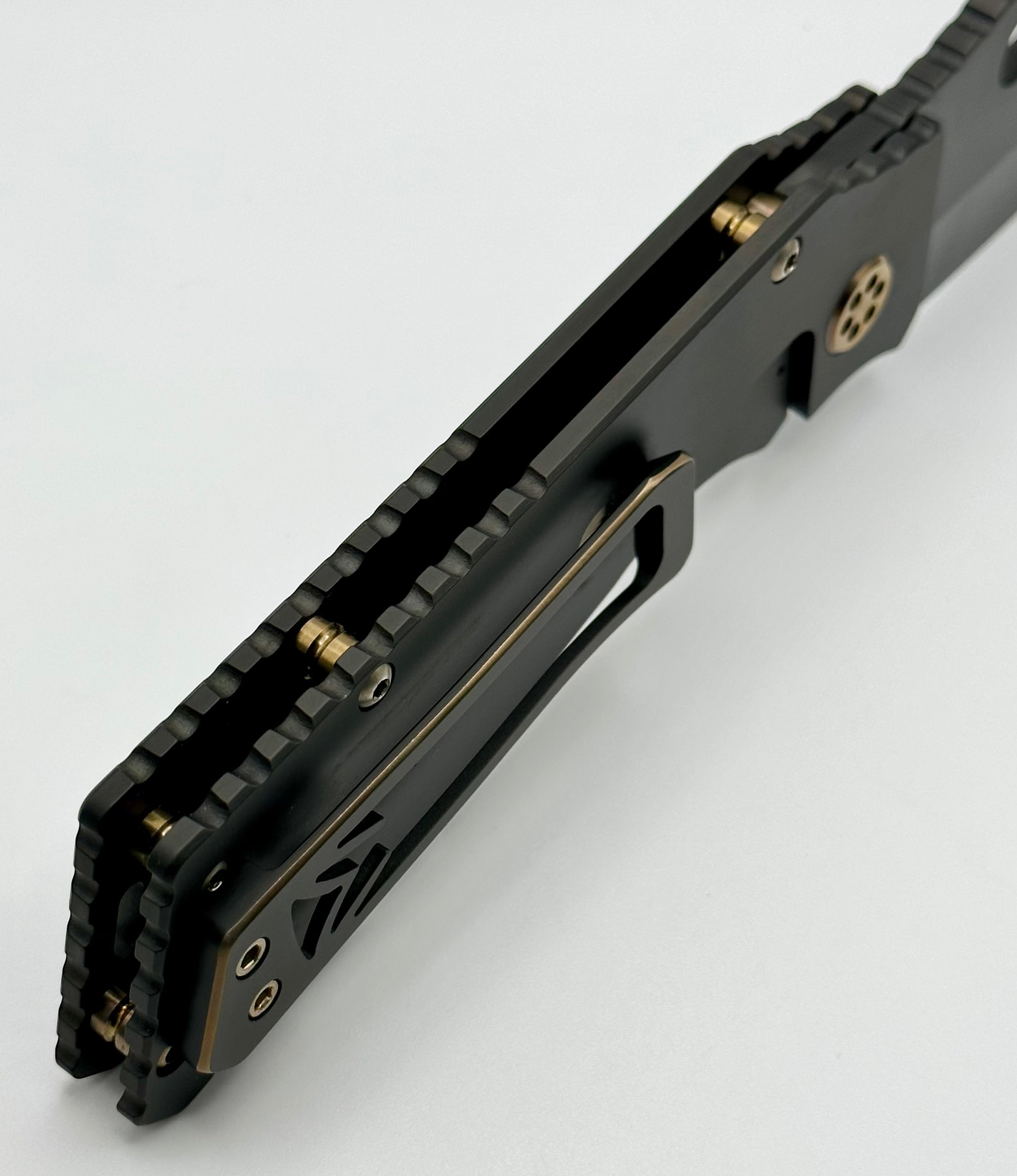 Premium Medford TFF-1 PVD S45VN Knife with Bronze American Flag Design