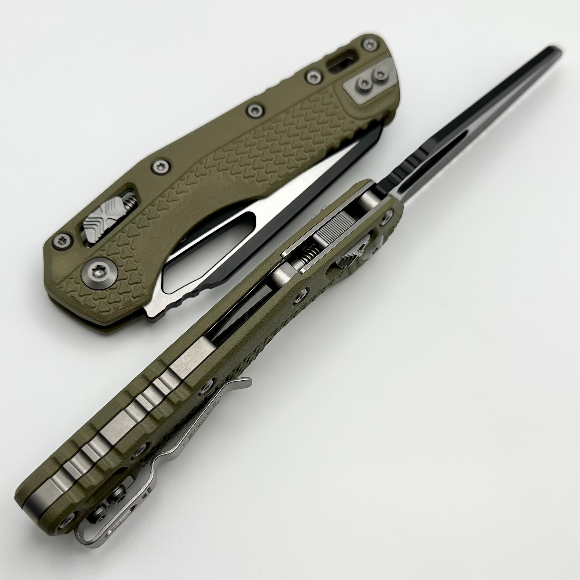 Microtech MSI RAM LOK Ultimate Tactical Knife - OD Green Polymer & Black Serrated M390MK