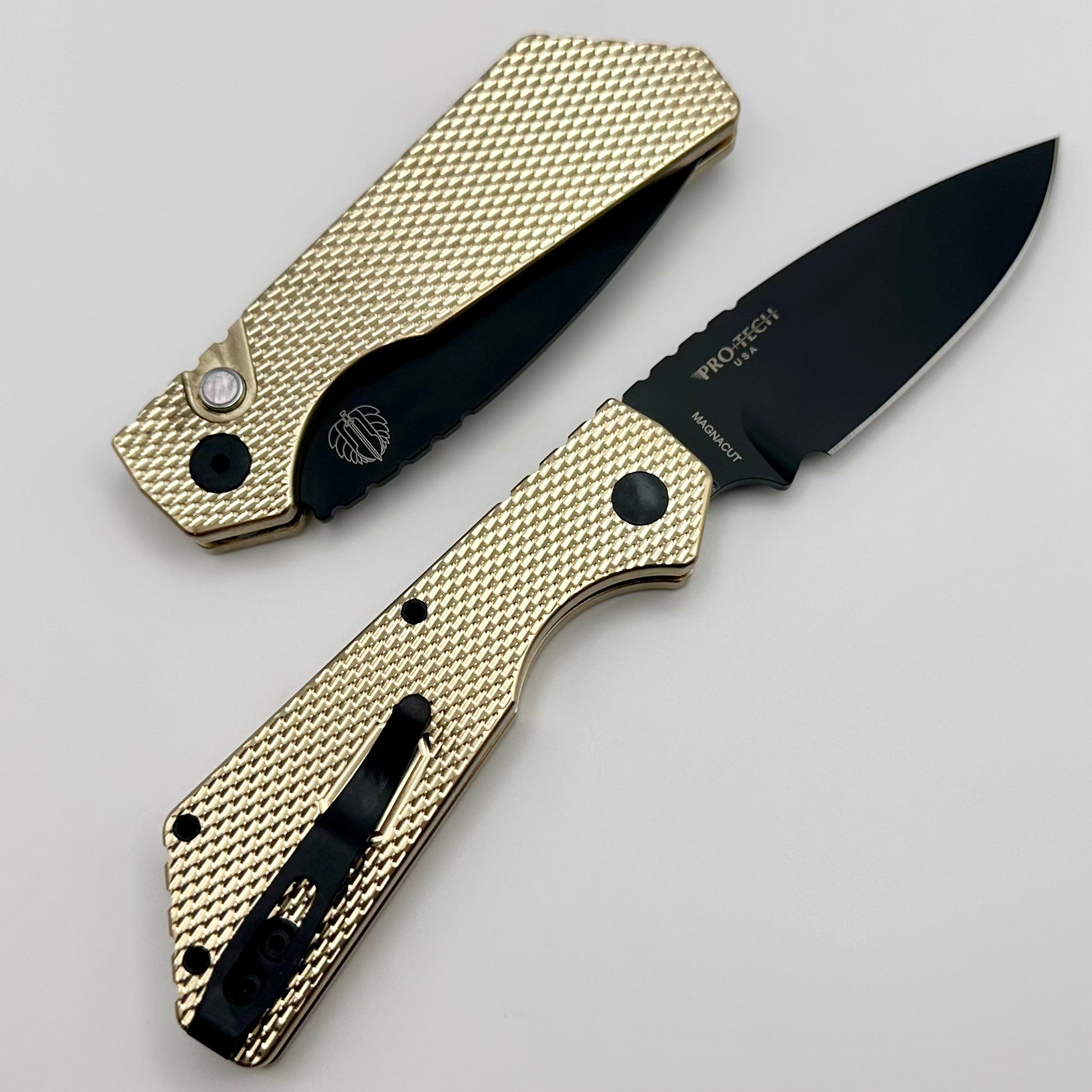 Pro-Tech PT Plus Ultimate EDC Knife - Textured ALBronze Handle & DLC MagnaCut Blade