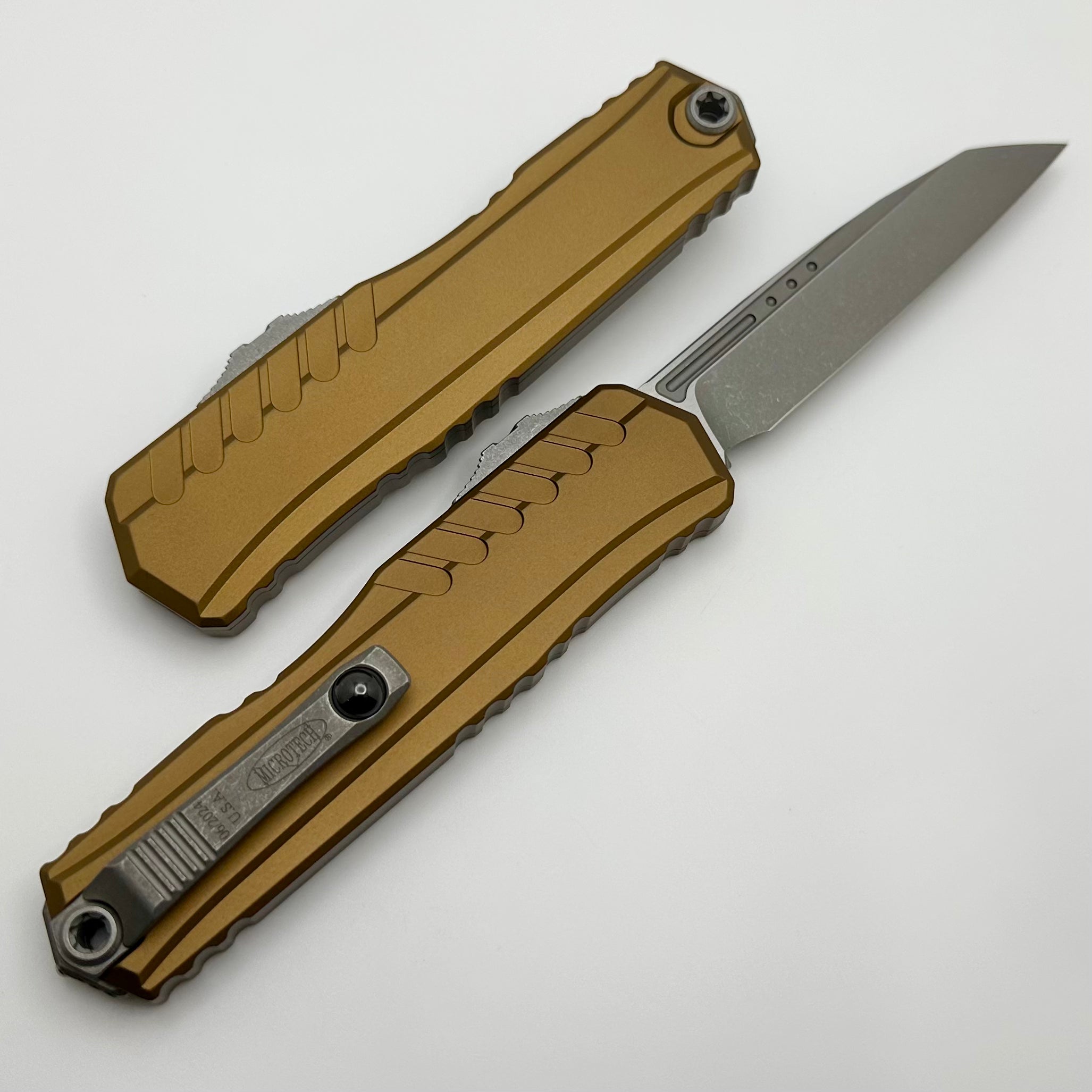 Microtech Cypher II S/E Apocalyptic Standard & Tan Handle 1241-10APTA - Premium Tactical Knife