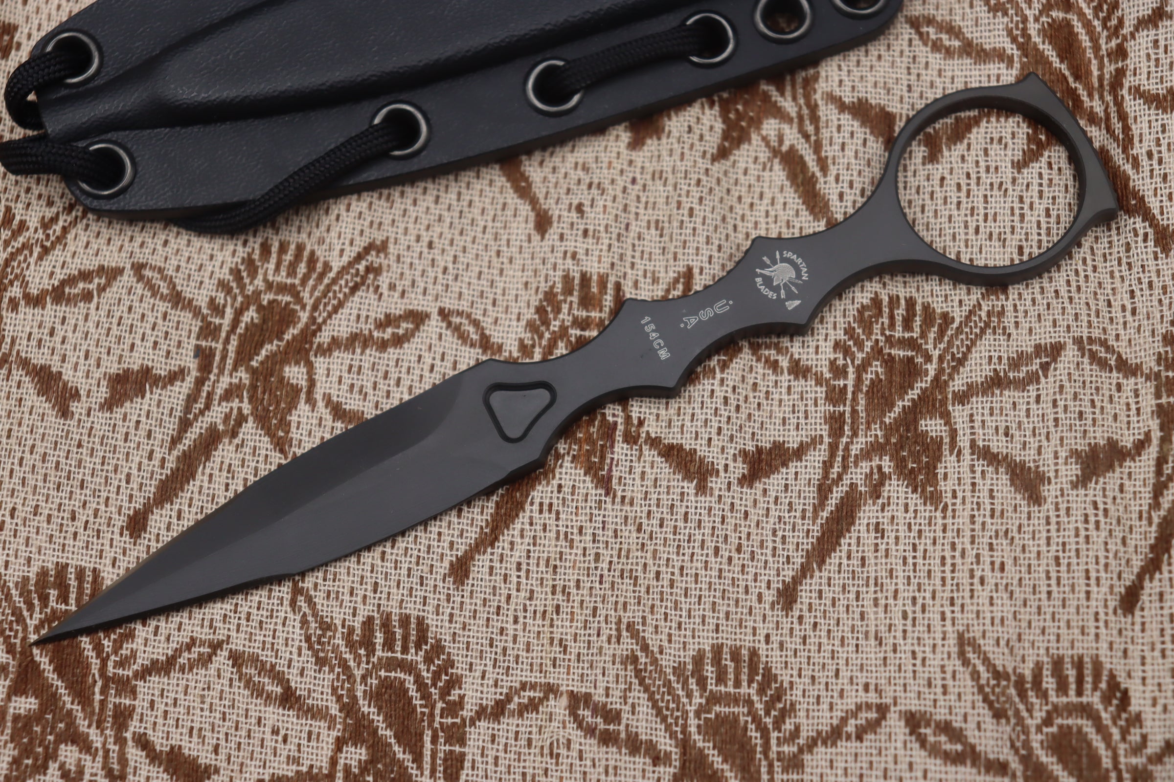 Premium Spartan Blade CQB Tactical Knife - Black Kydex Sheath