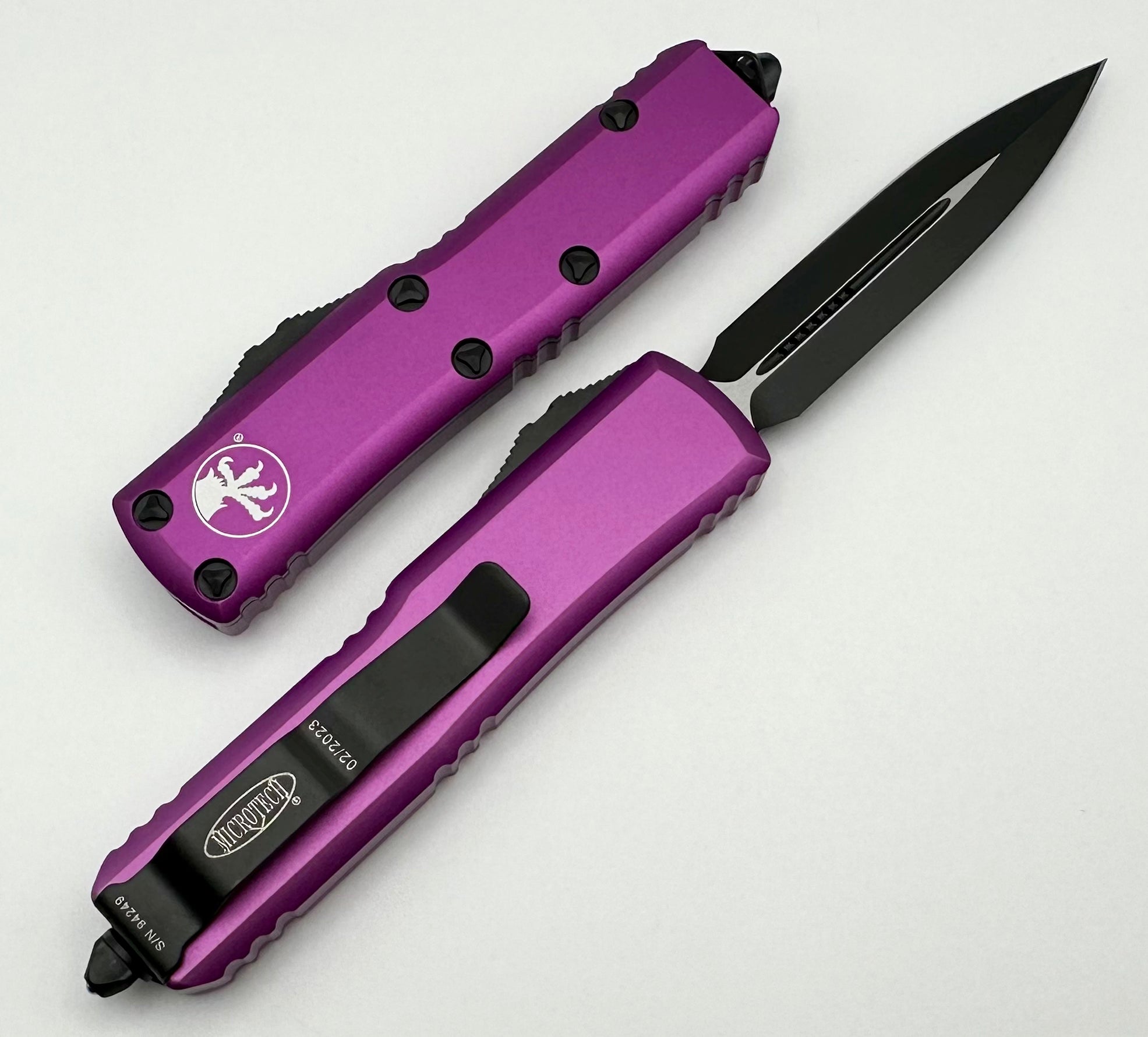 Microtech UTX-85 Double Edge Tactical Knife - Black & Violet