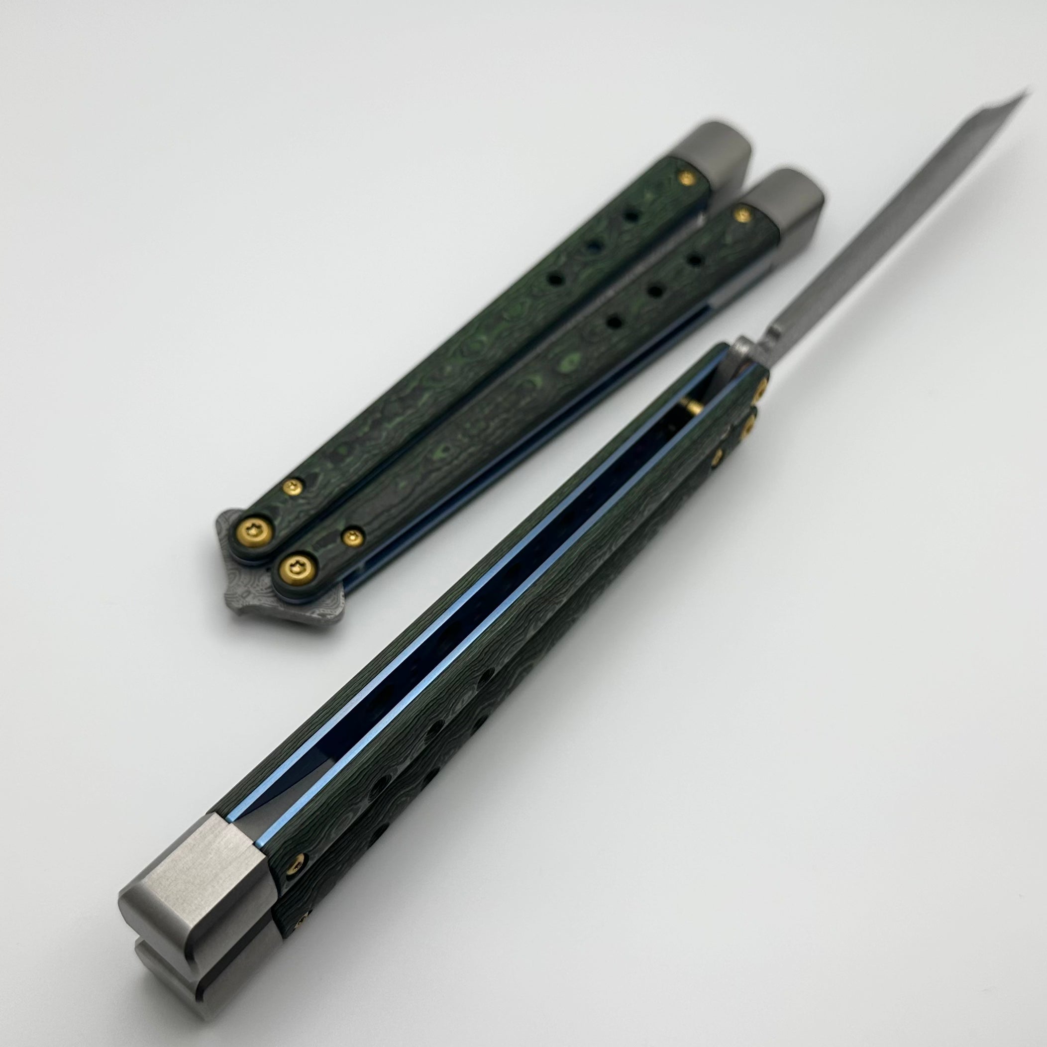 Benchmade Necron Jungle Wear Ultimate Carbon Fiber & Damasteel Butterfly Knife