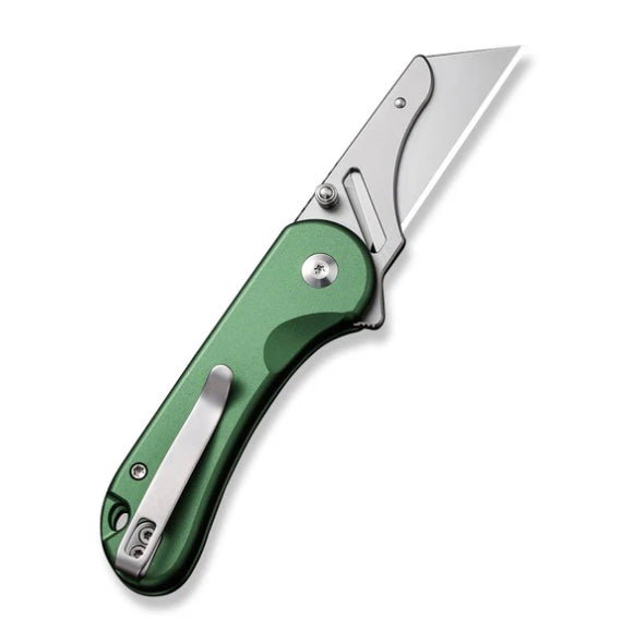 Civivi Elementum Premium Utility Knife - Green Aluminum Handle with Button Lock