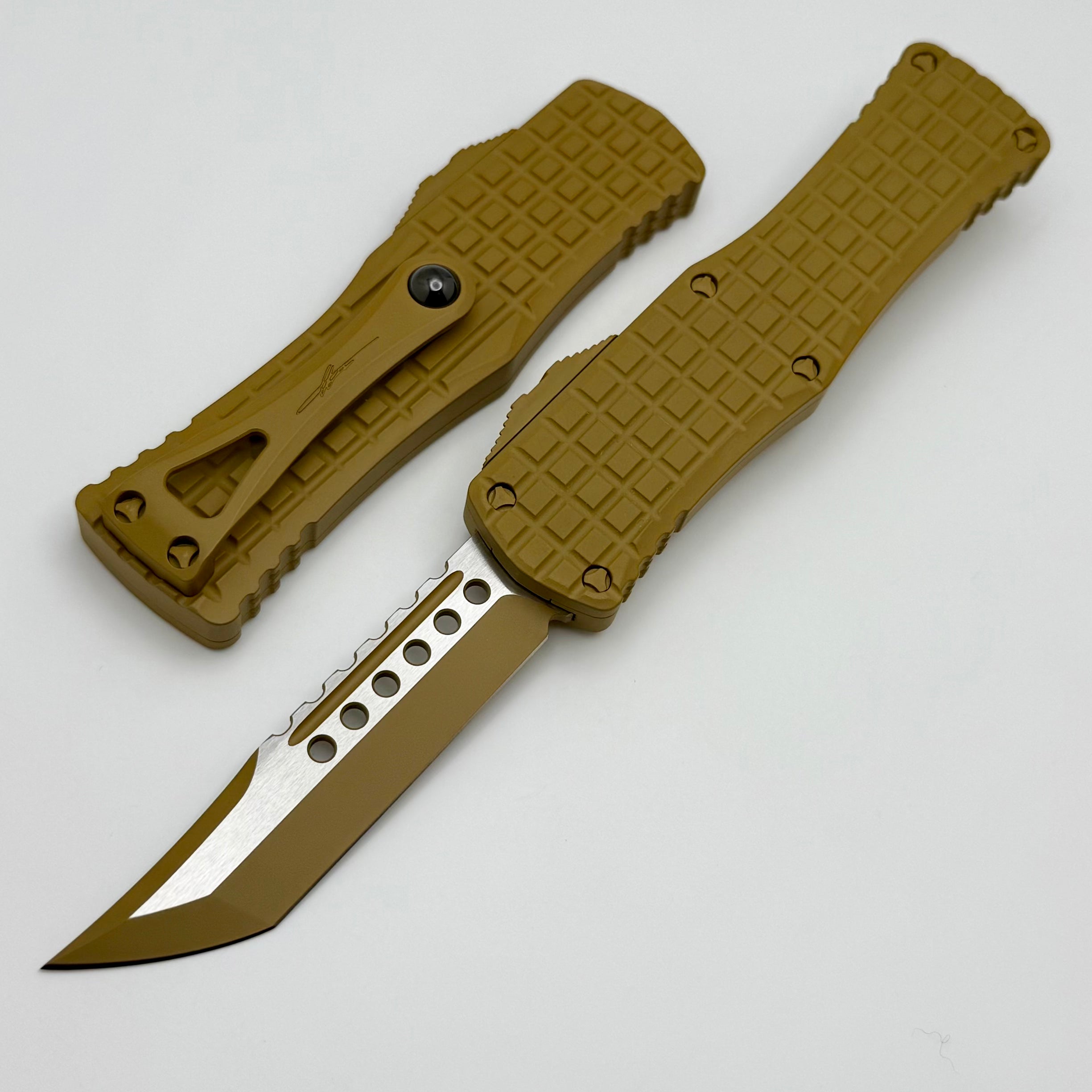 Microtech Hera Frag Hellhound RAL-8000 Cerakote Signature Series 919-1FRCRAS - Premium Tactical Knife