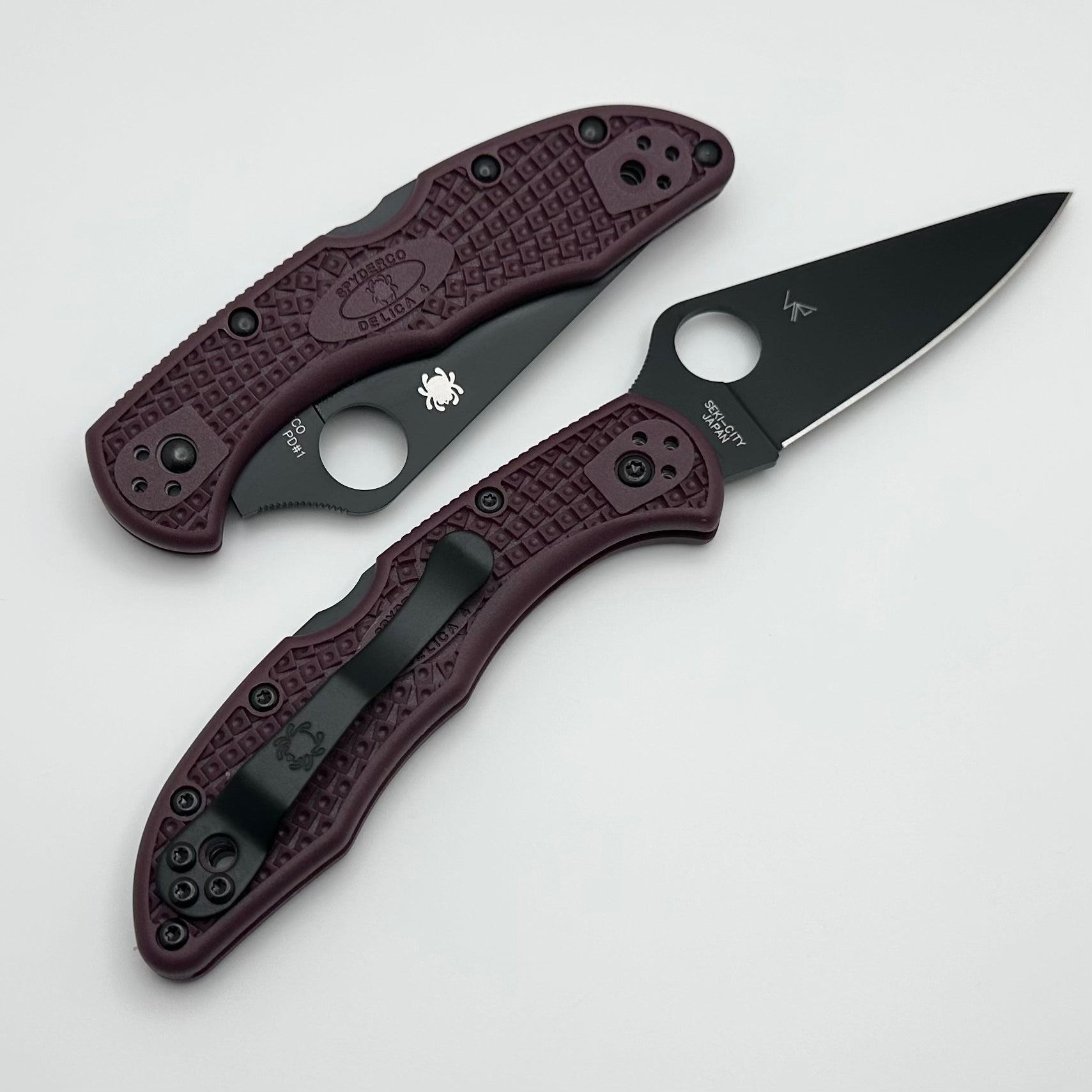 Spyderco Delica 4 Ultimate Micro-Melt PD#1 Knife - Burgundy FRN Sprint Run