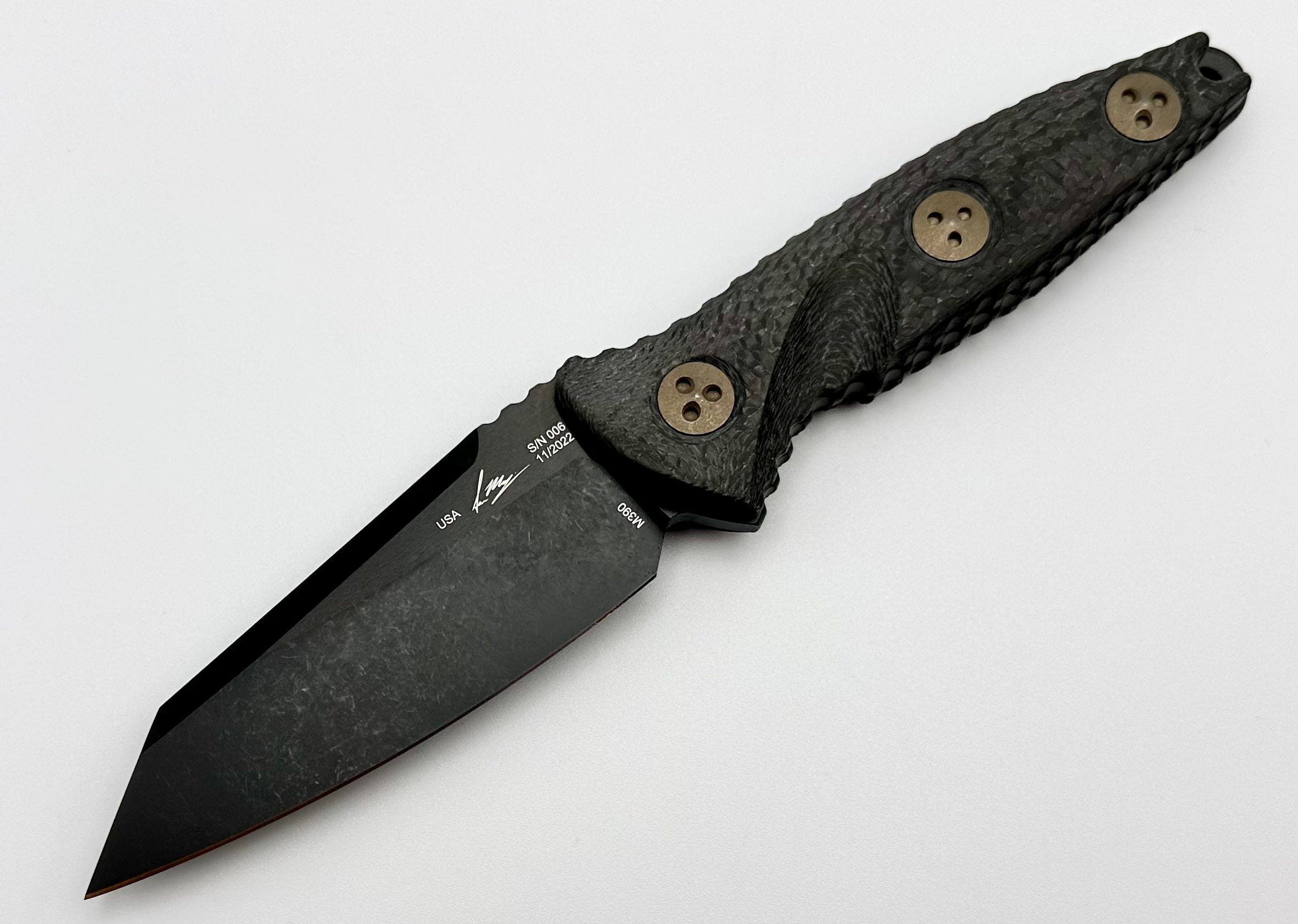 Microtech Socom Alpha Mini Warcom Tactical Knife - DLC & Carbon Fiber Edition