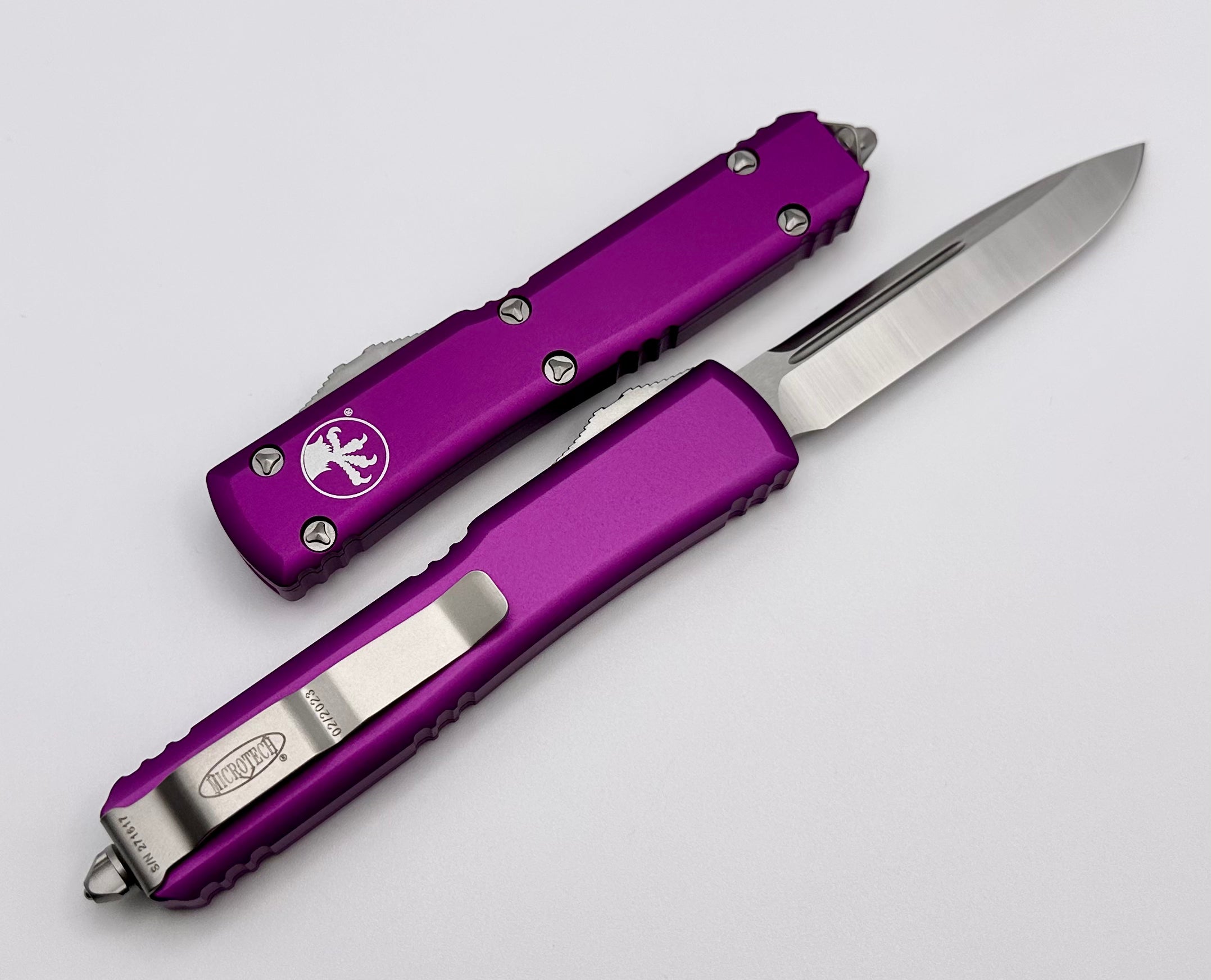 Microtech Ultratech Premium Single Edge Knife - Satin Finish & Violet Handle