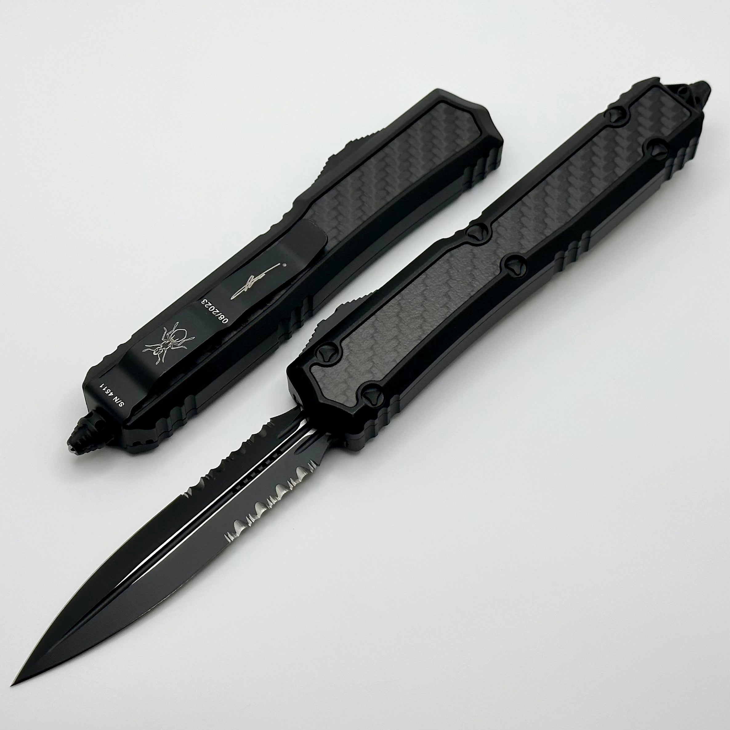 Premium Microtech Makora Tactical Knife with Carbon Fiber Inlays | Signature Series 206-2TCFIS