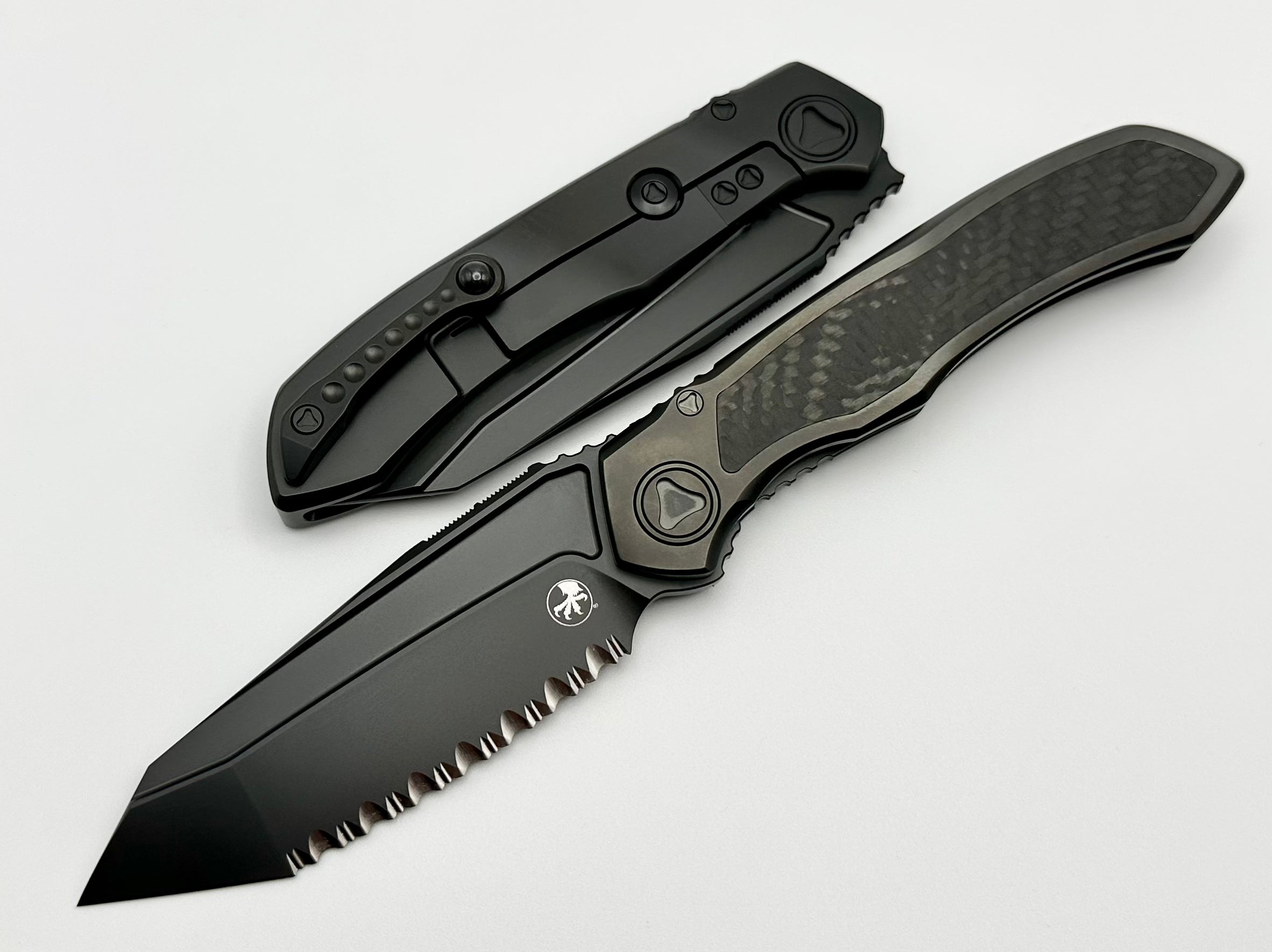 Premium Microtech ANAX Titanium DLC Tanto Knife with Carbon Fiber Inlay - Ultimate EDC Companion